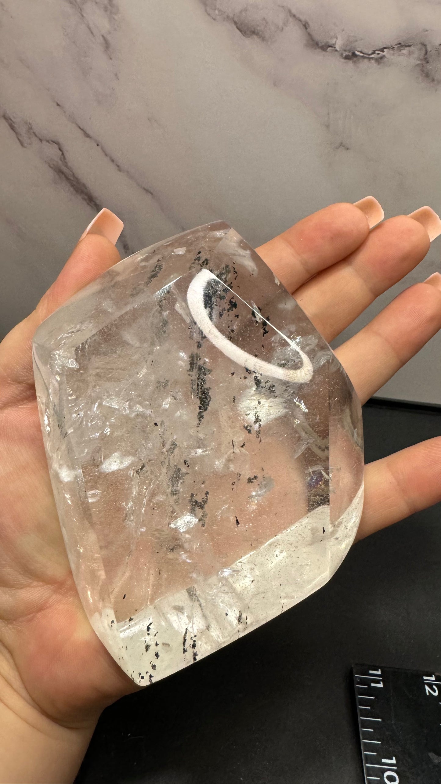 Clear quartz with carbon