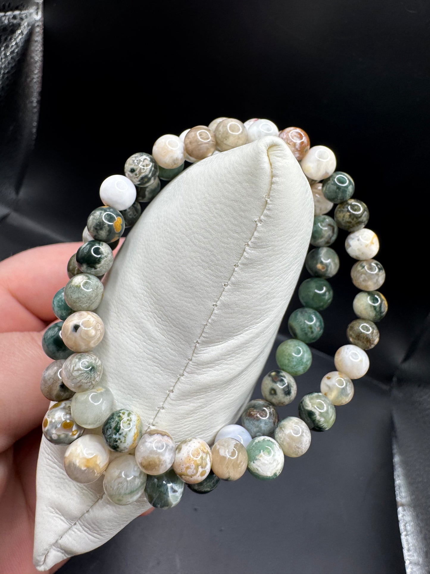 Orbicular ocean jasper bracelet