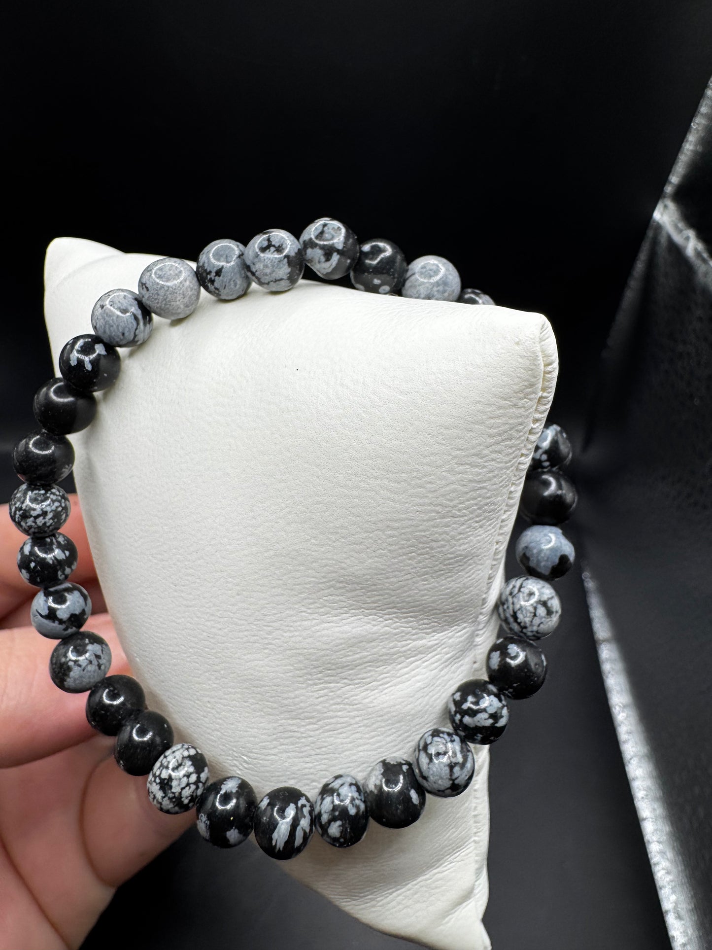 Snowflake obsidian bracelet