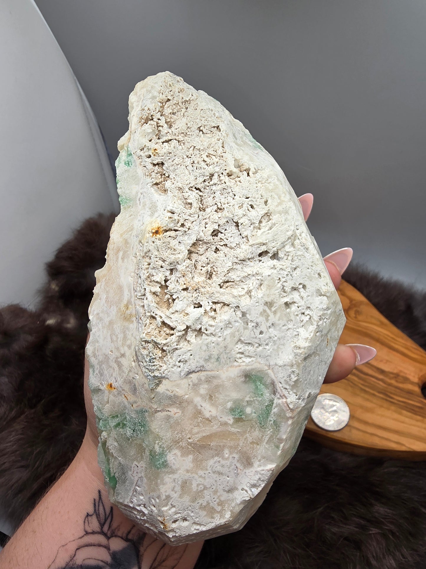 Green apopholite stilbite