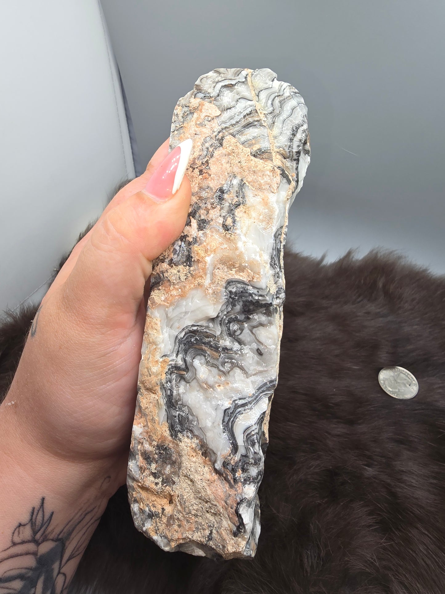 Zebra calcite freeform