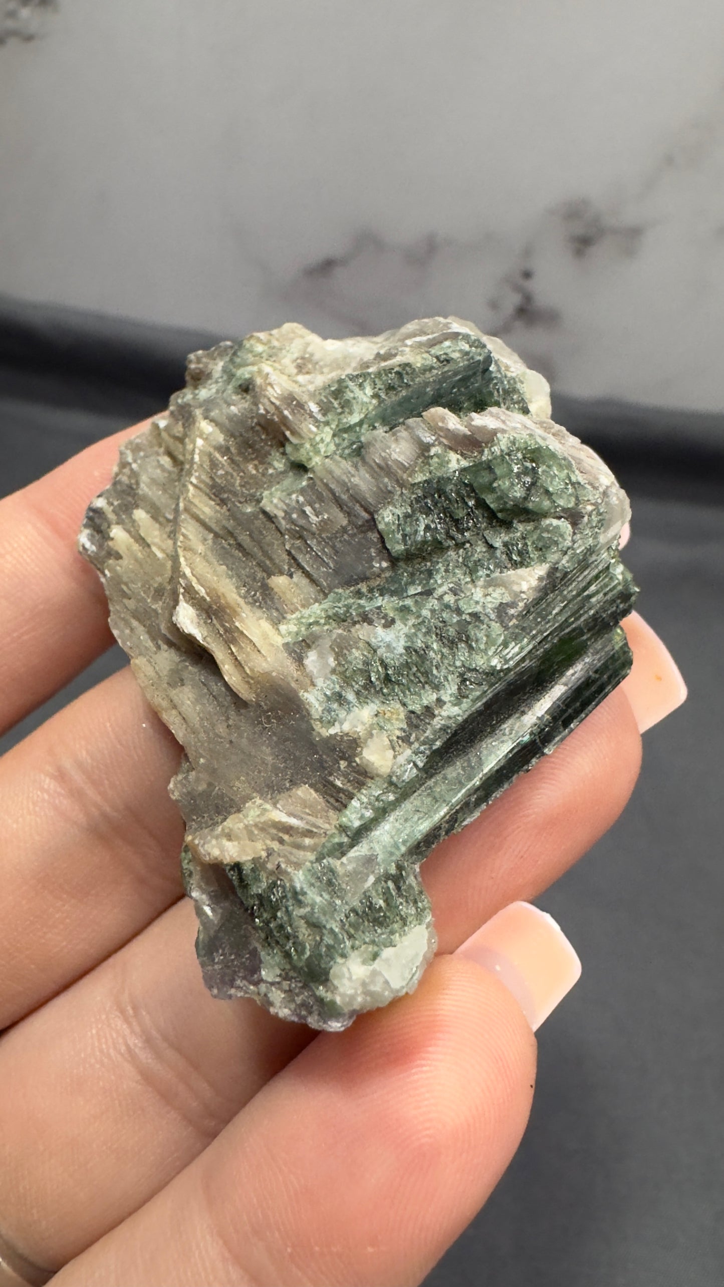 Green tourmaline/mica books