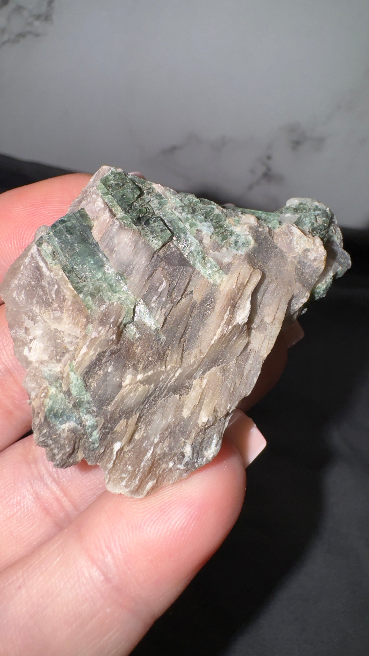 Green tourmaline/mica books