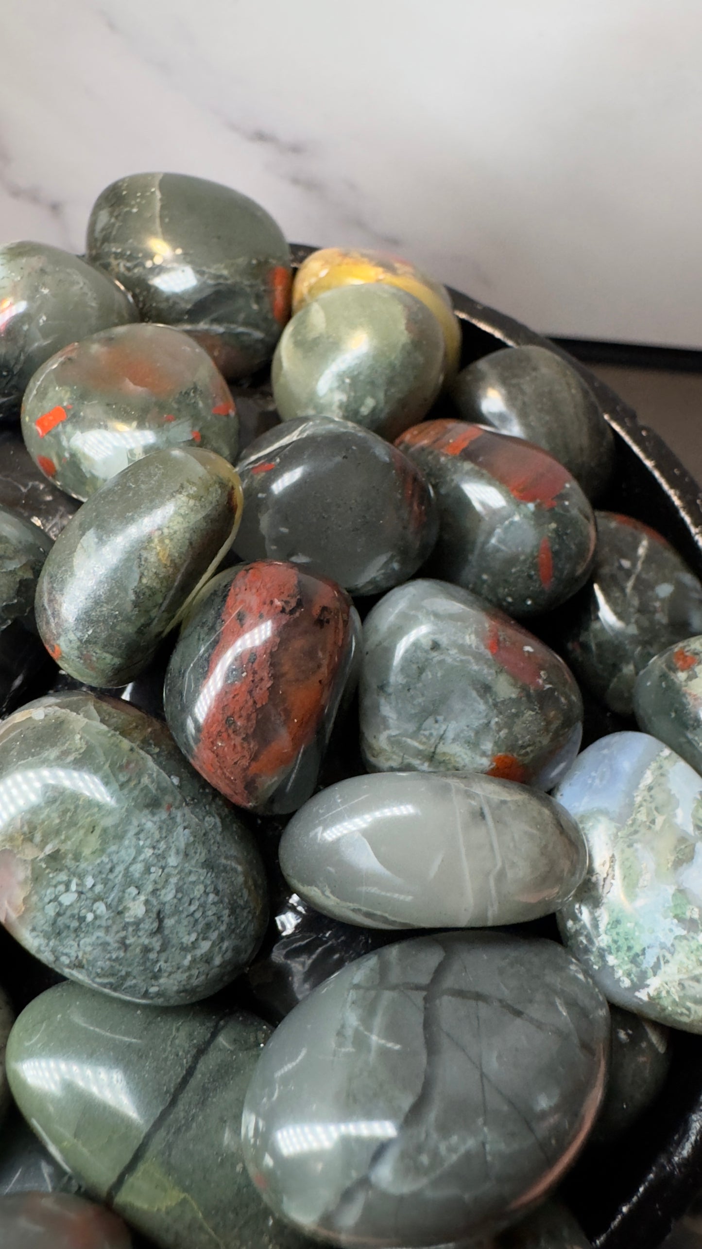African bloodstone tumbles
