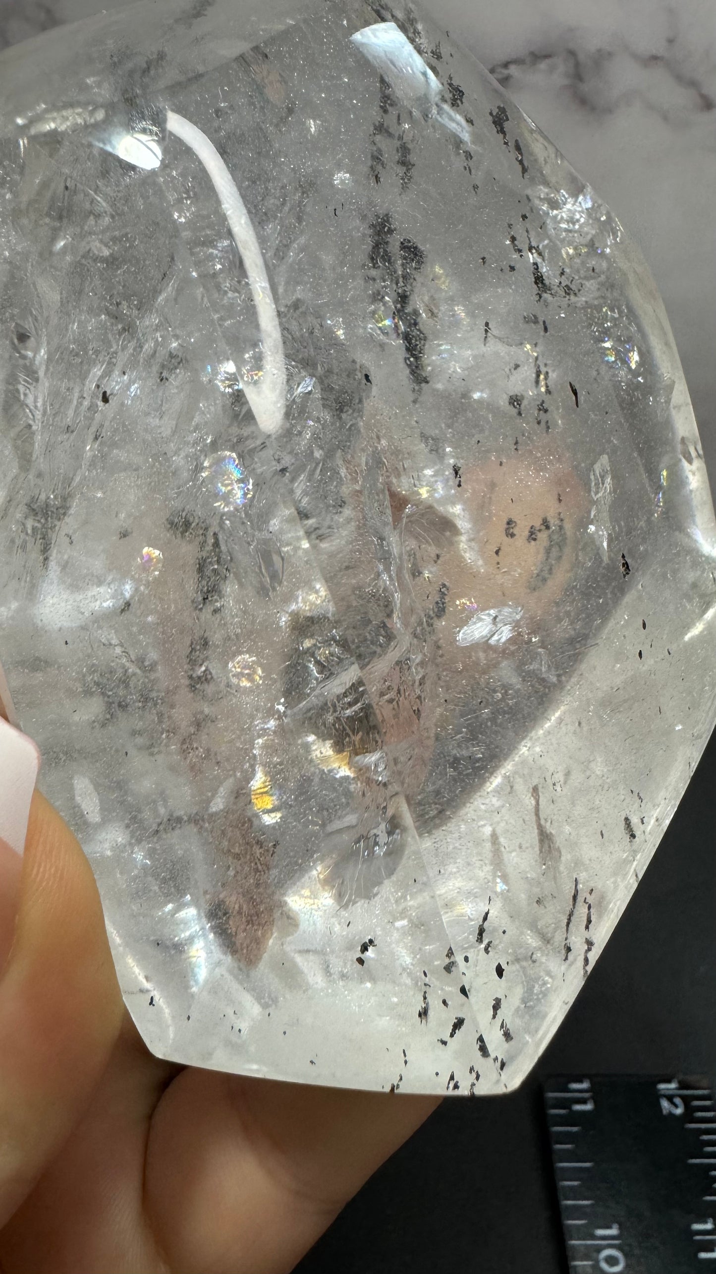 Clear quartz with carbon