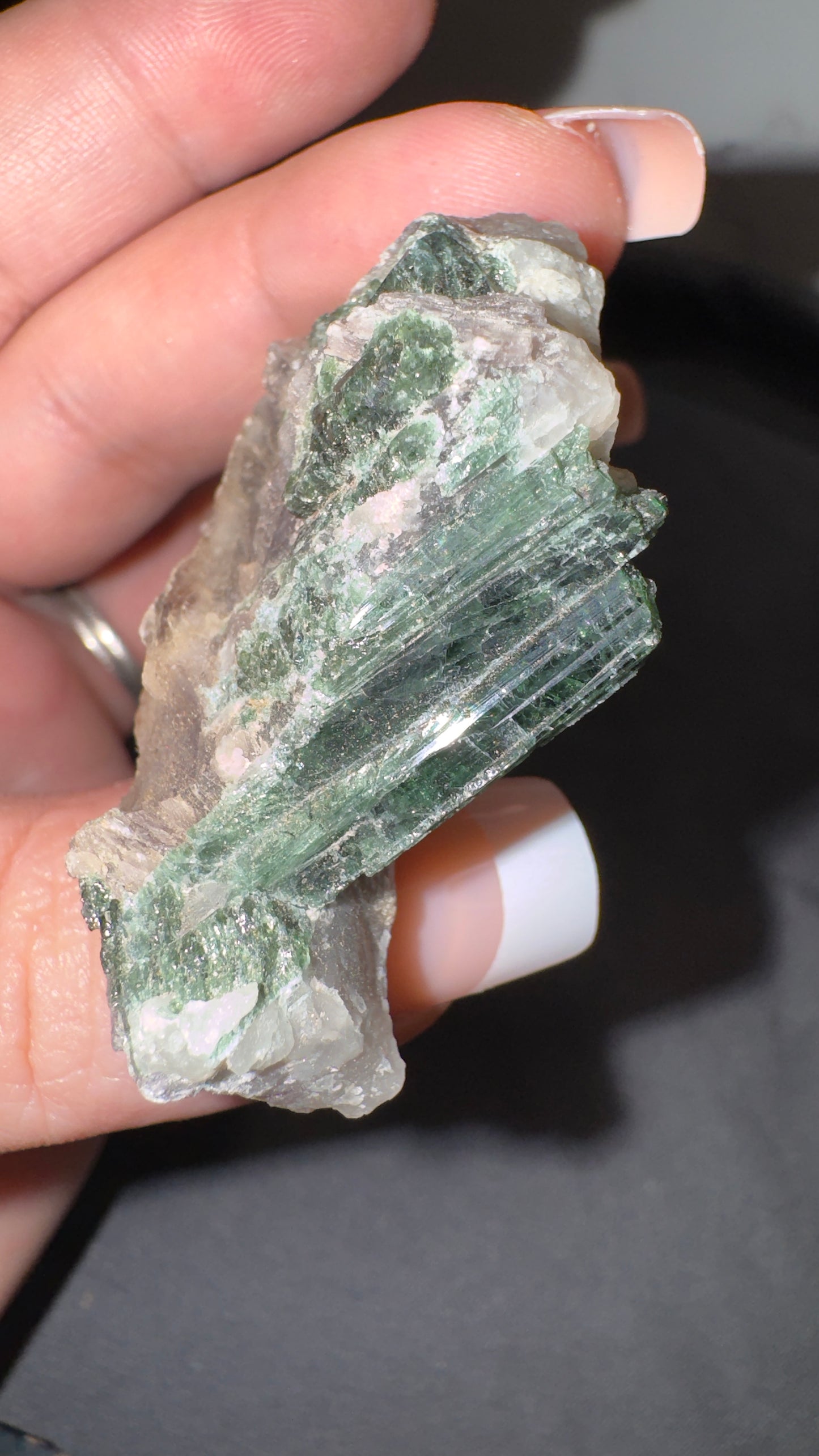 Green tourmaline/mica books