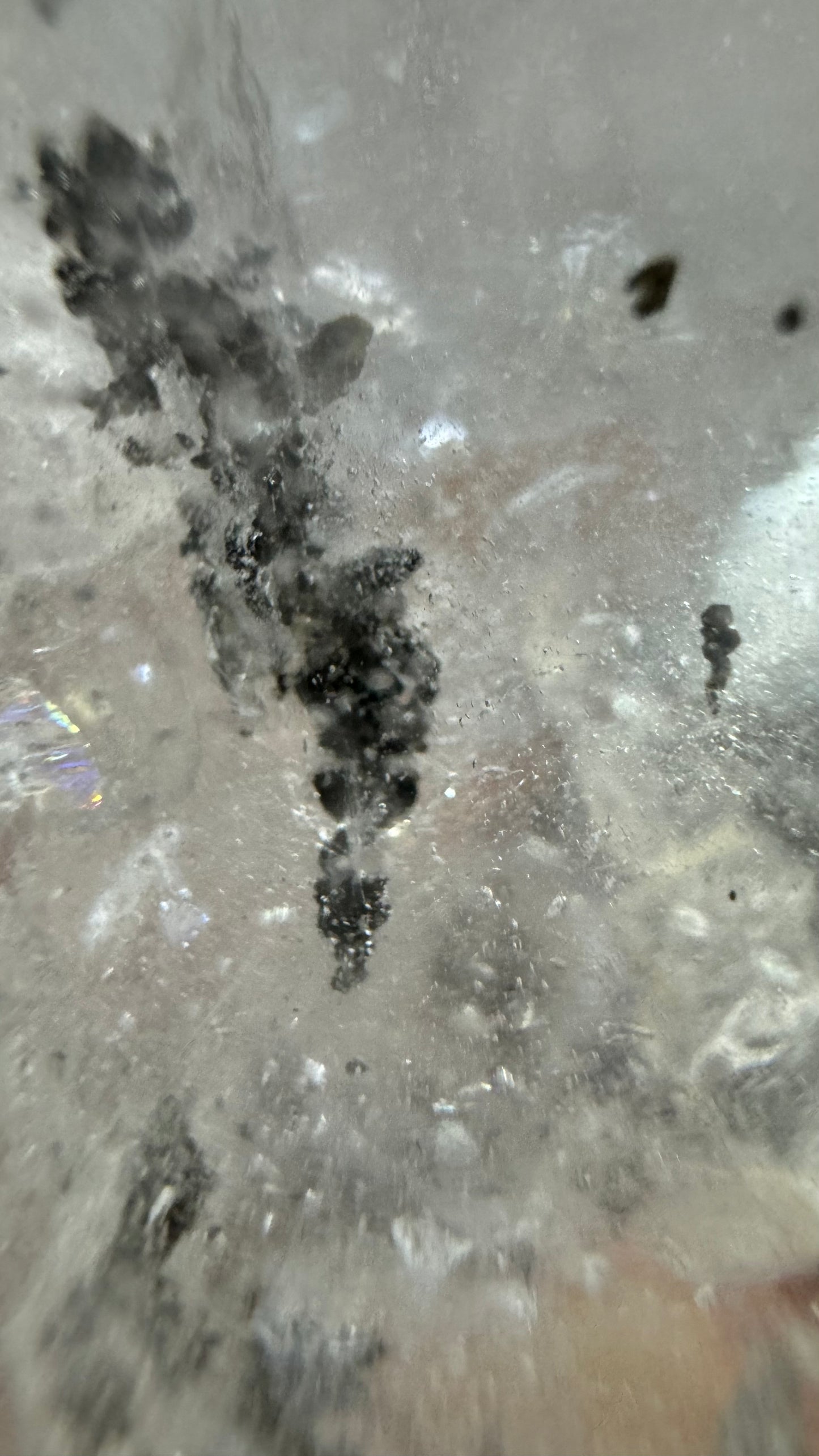 Clear quartz with carbon