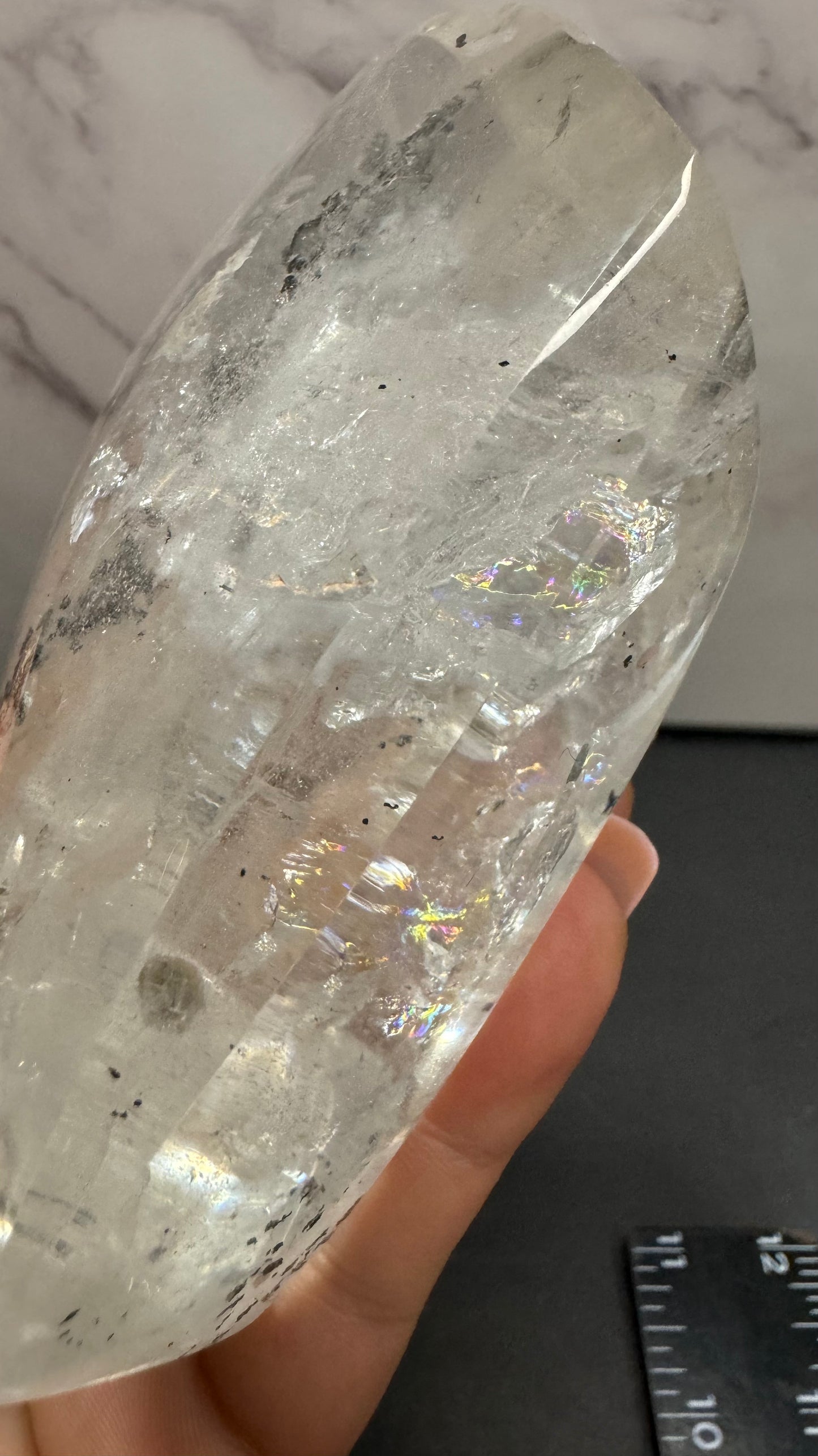 Clear quartz with carbon