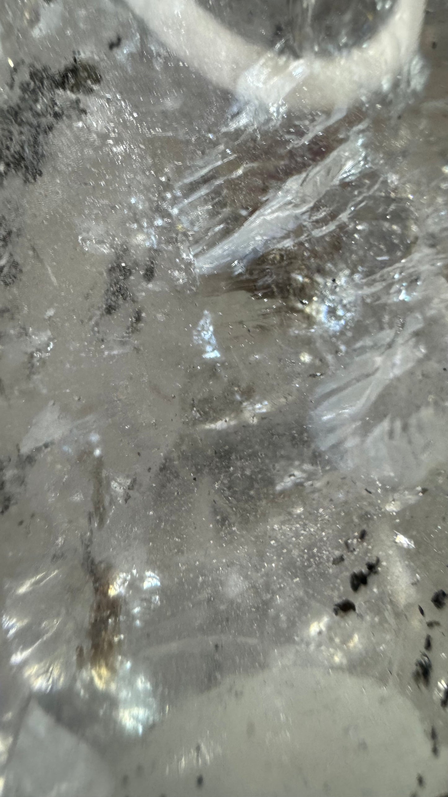 Clear quartz with carbon