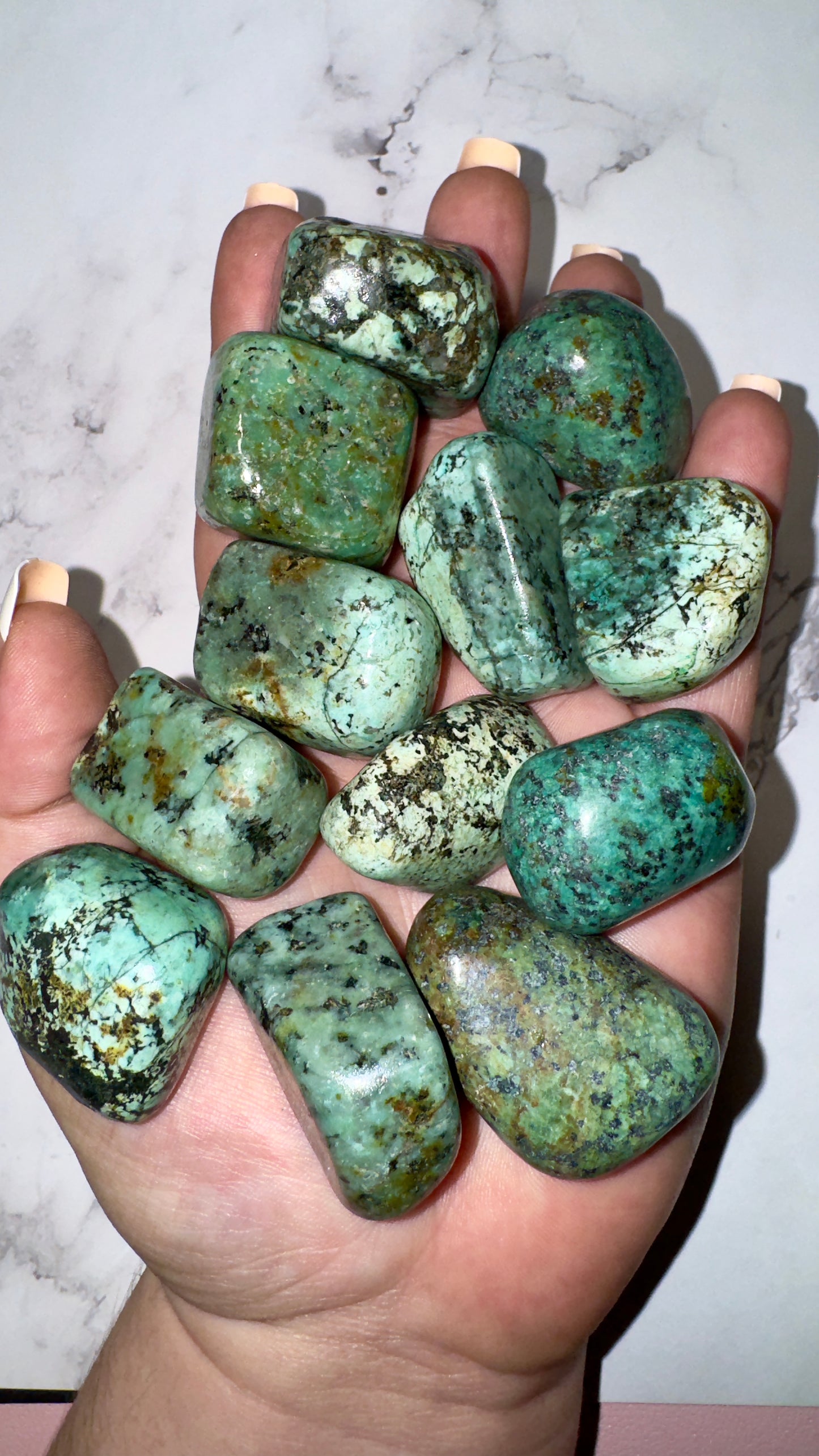 African turquoise tumbles
