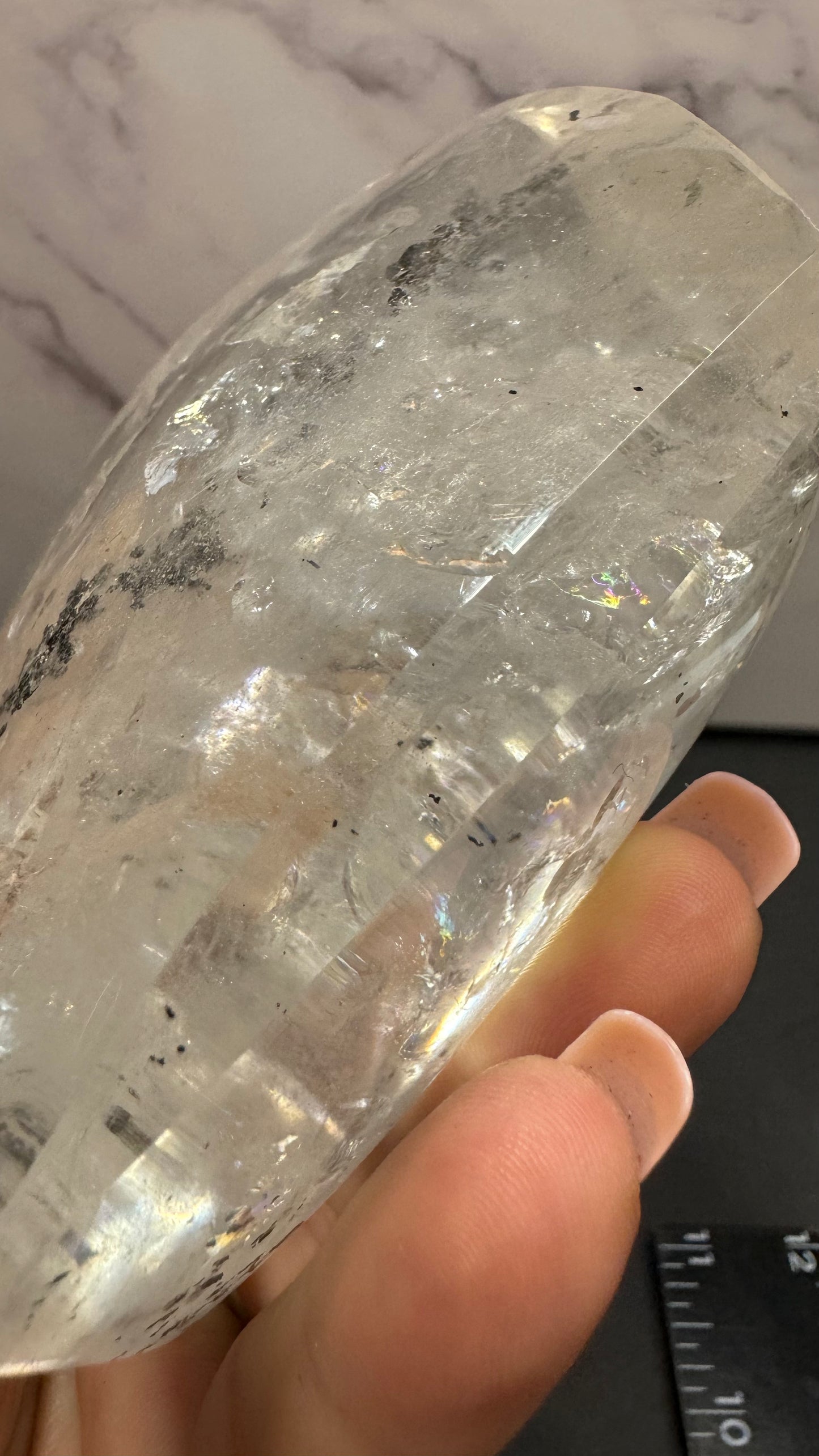 Clear quartz with carbon