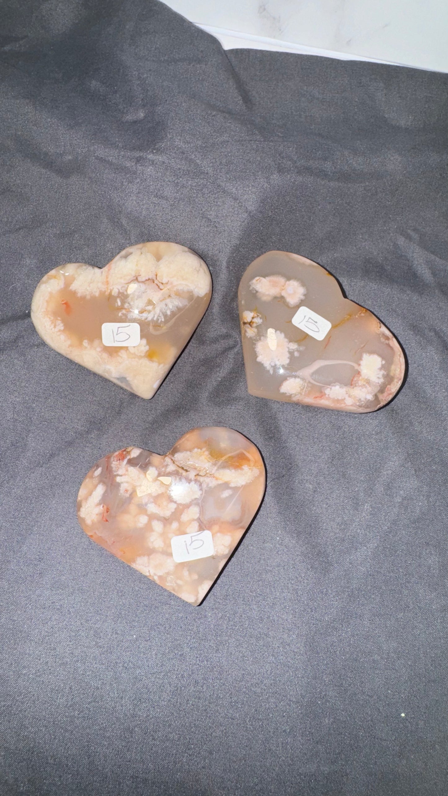 Flower agate hearts