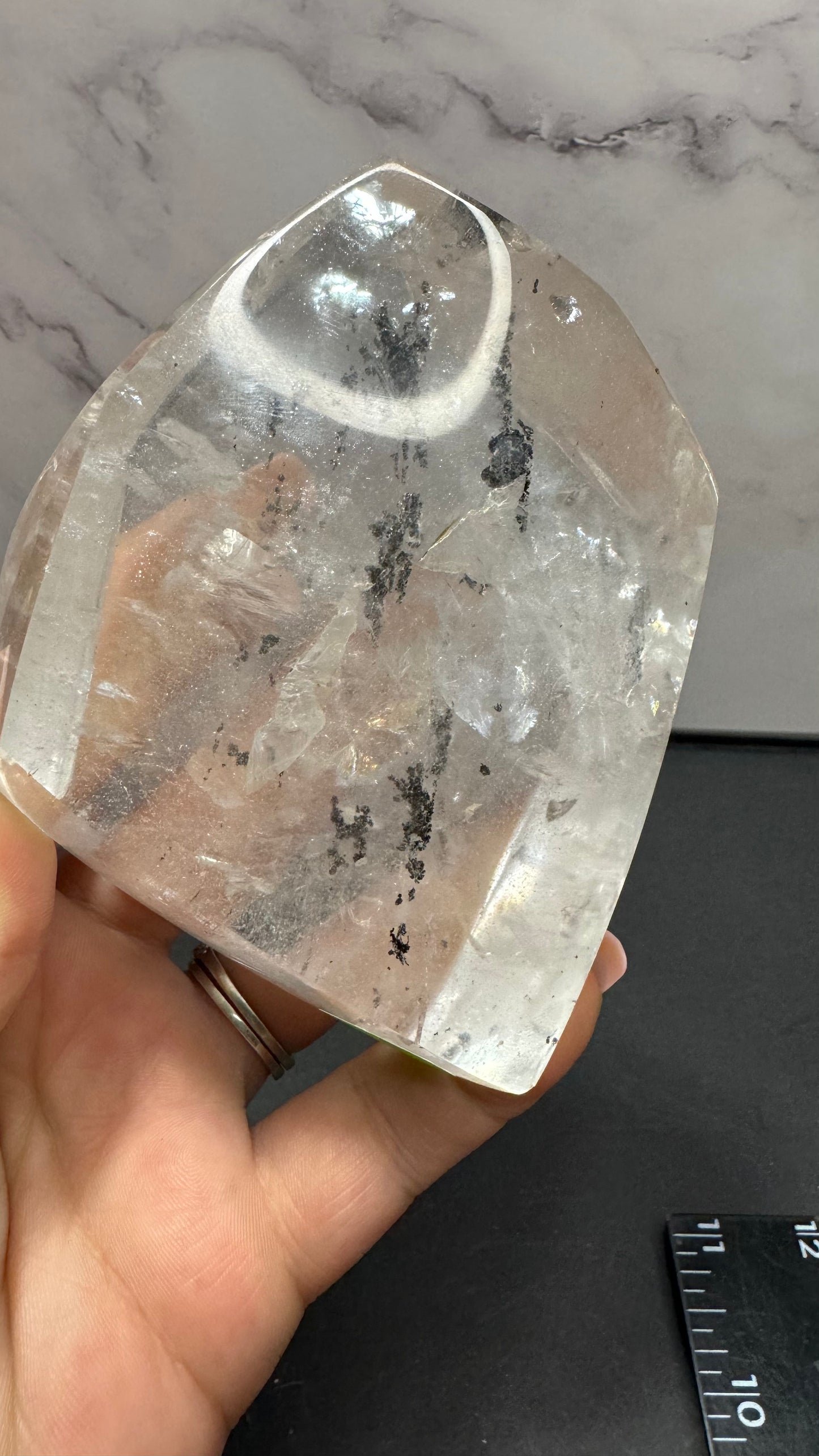Clear quartz with carbon