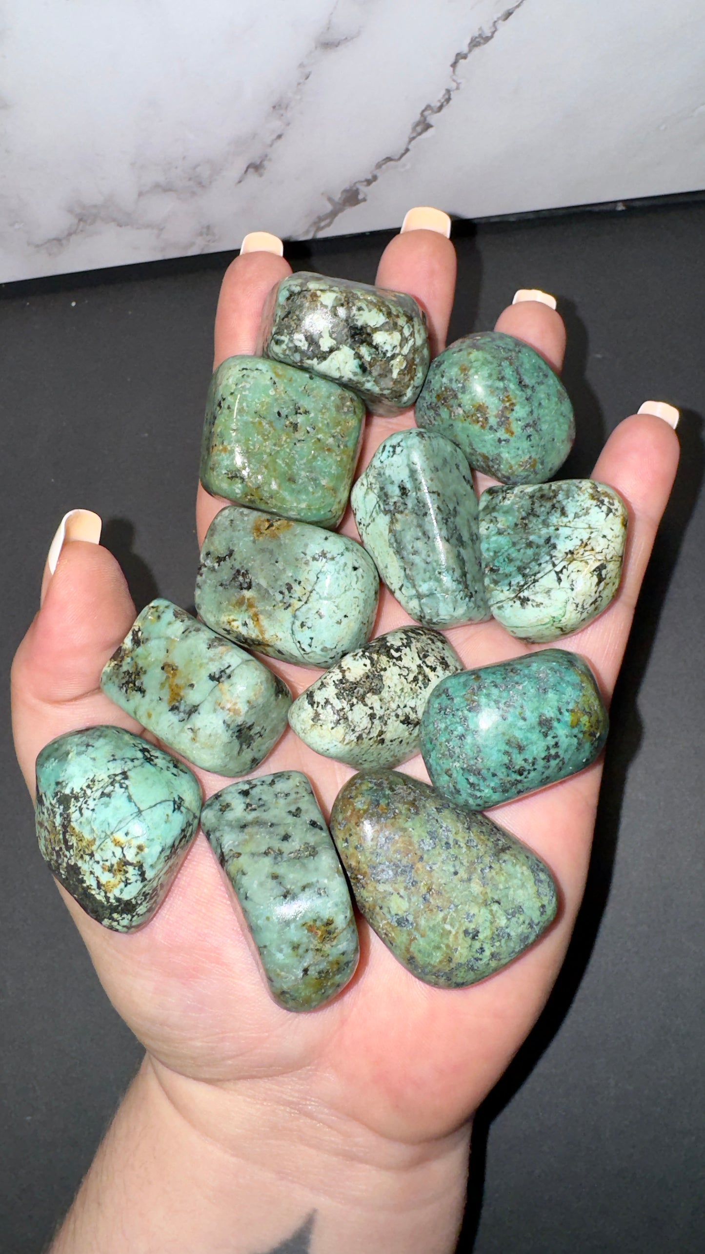 African turquoise tumbles