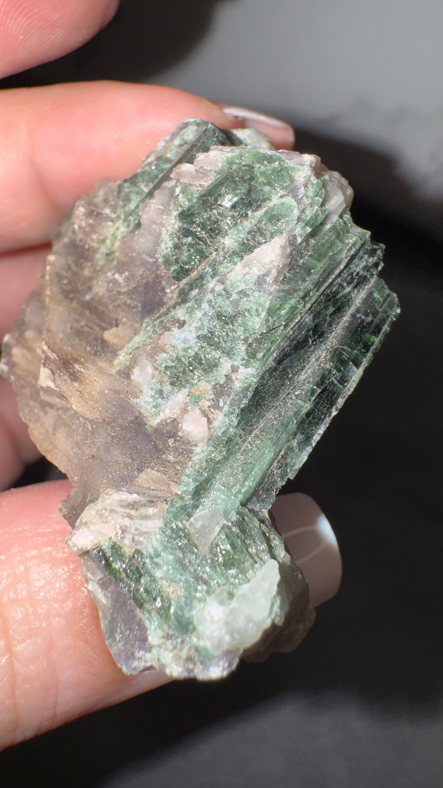 Green tourmaline/mica books