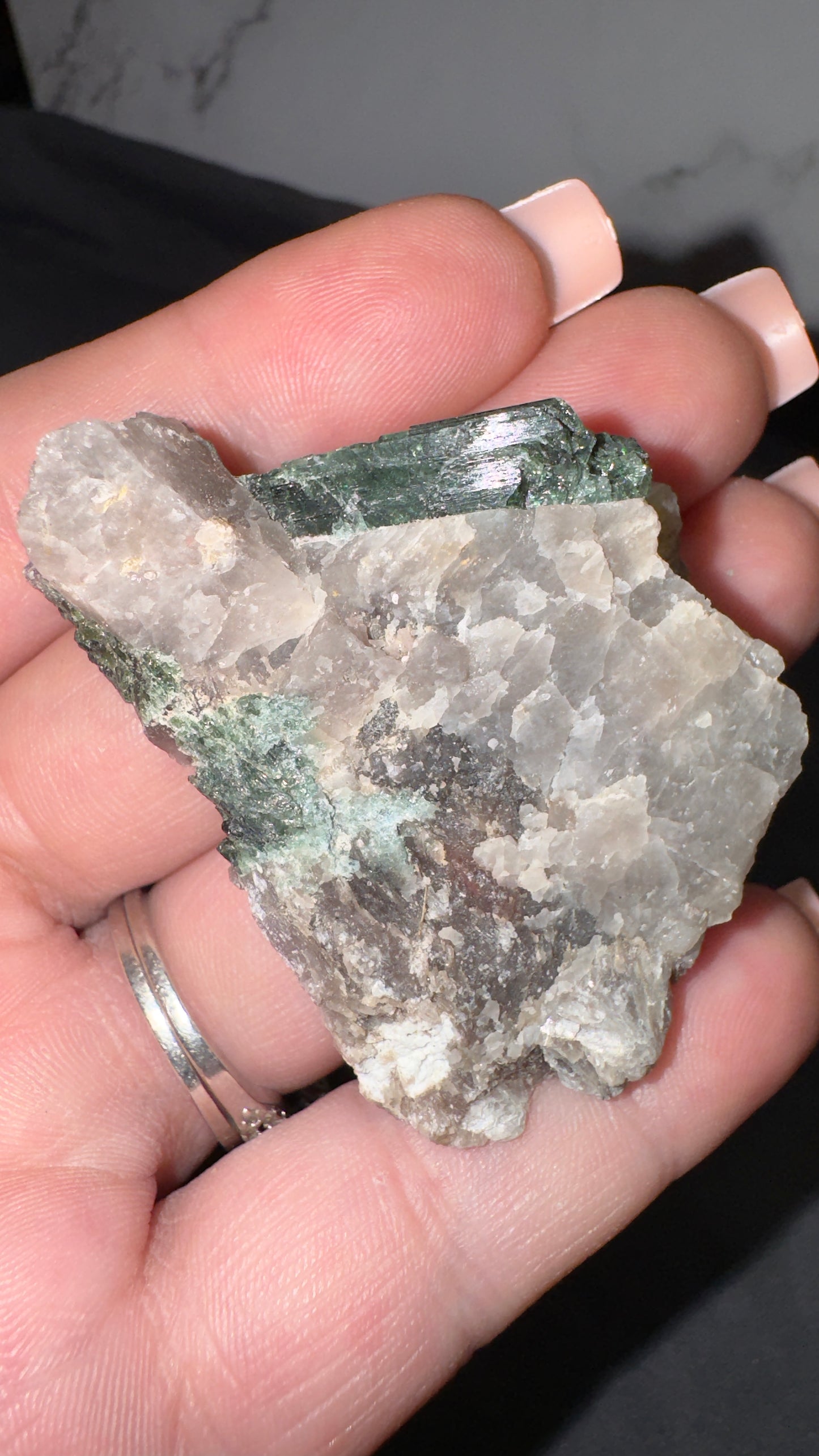 Green tourmaline/mica books