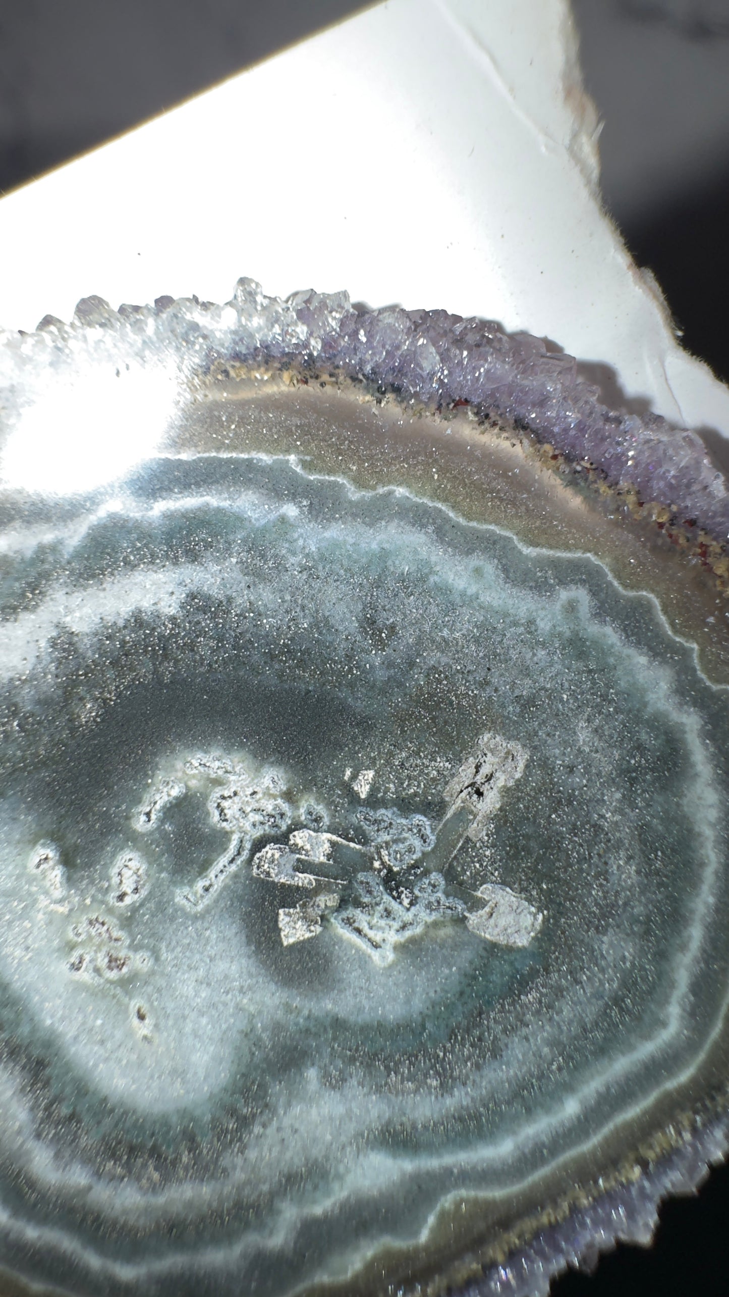 Amethyst and Jasper stalactite slice