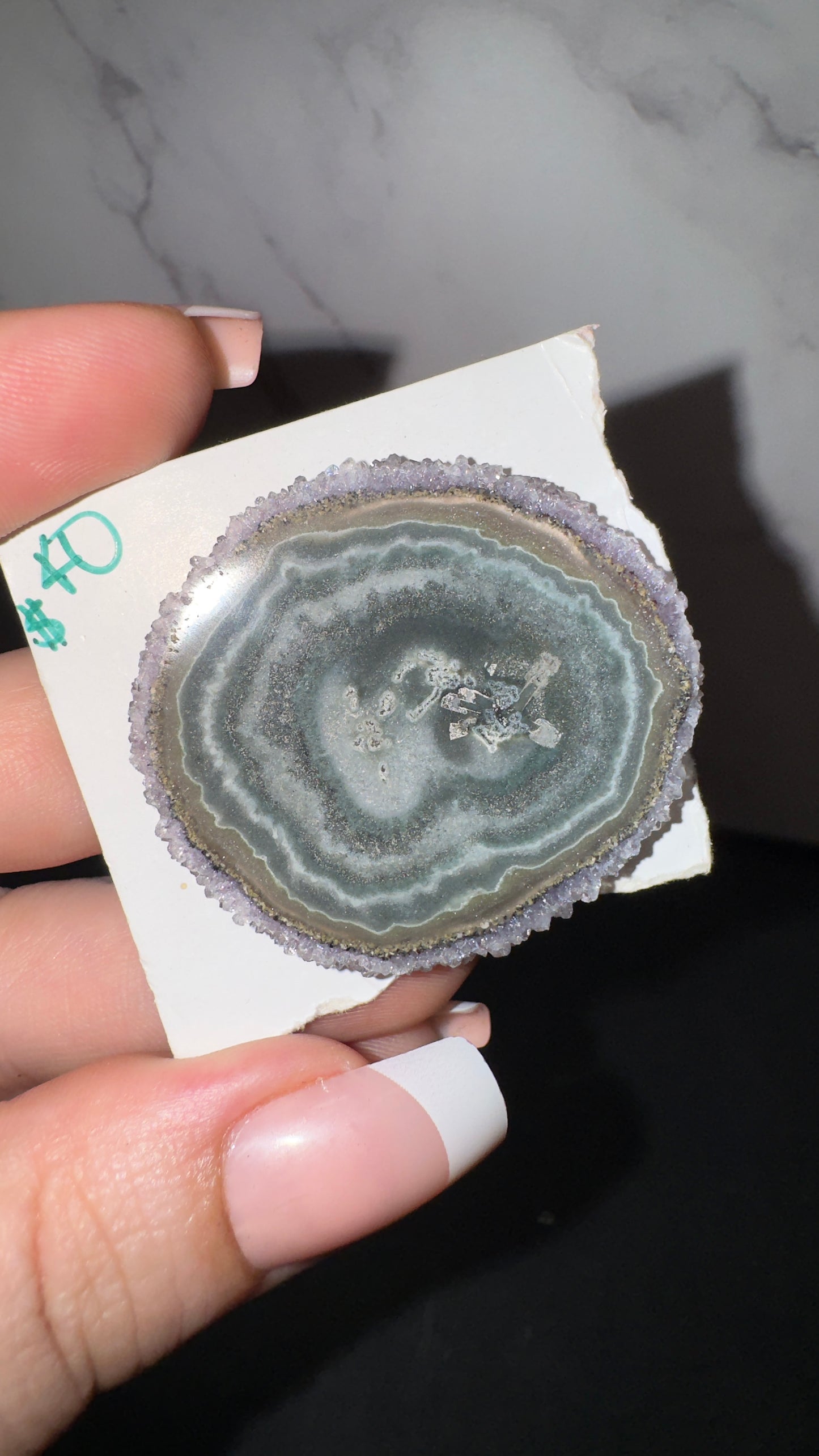 Amethyst and Jasper stalactite slice