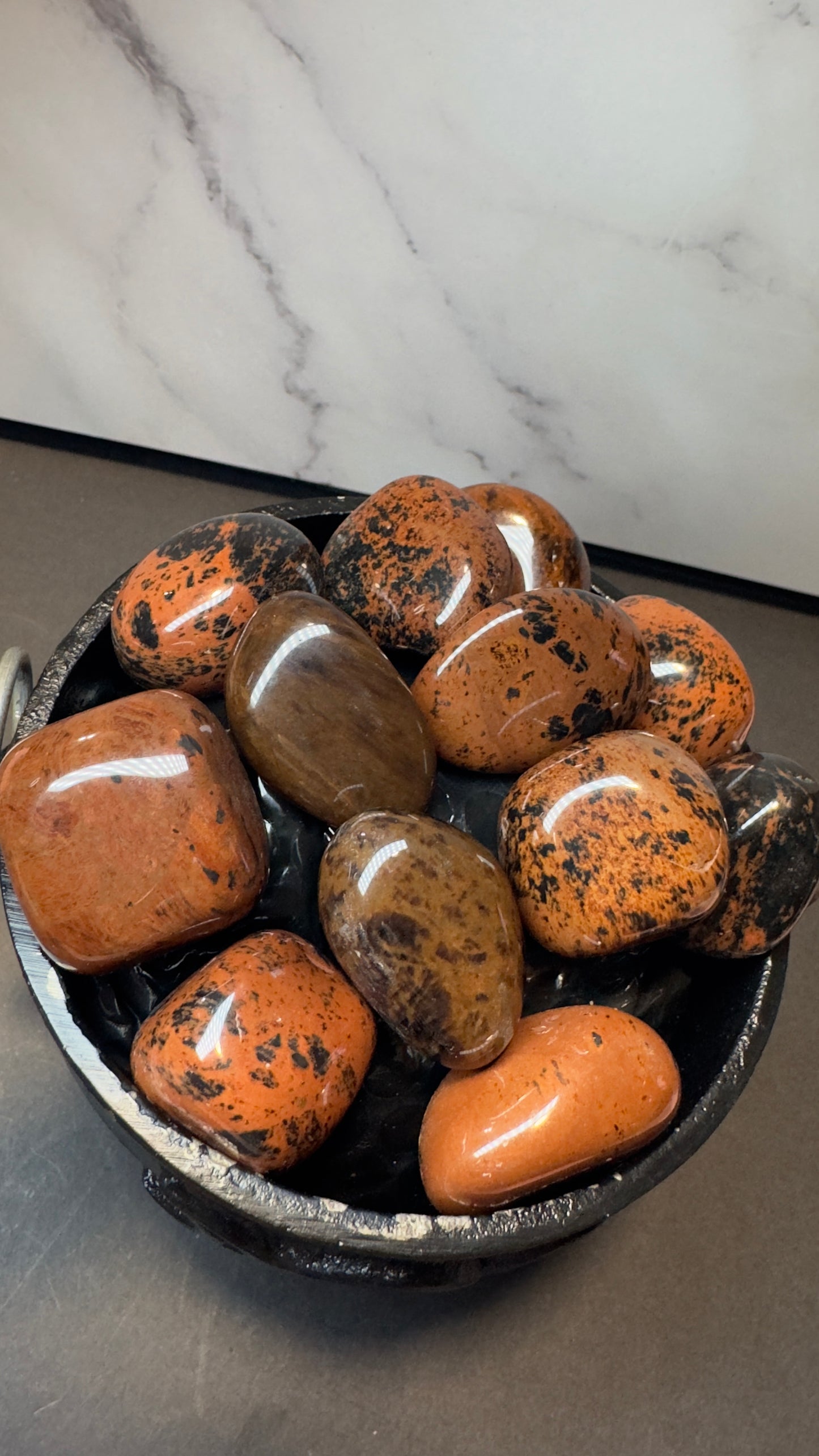 Mahogany obsidian tumbles