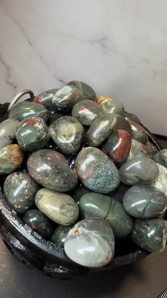 African bloodstone tumbles