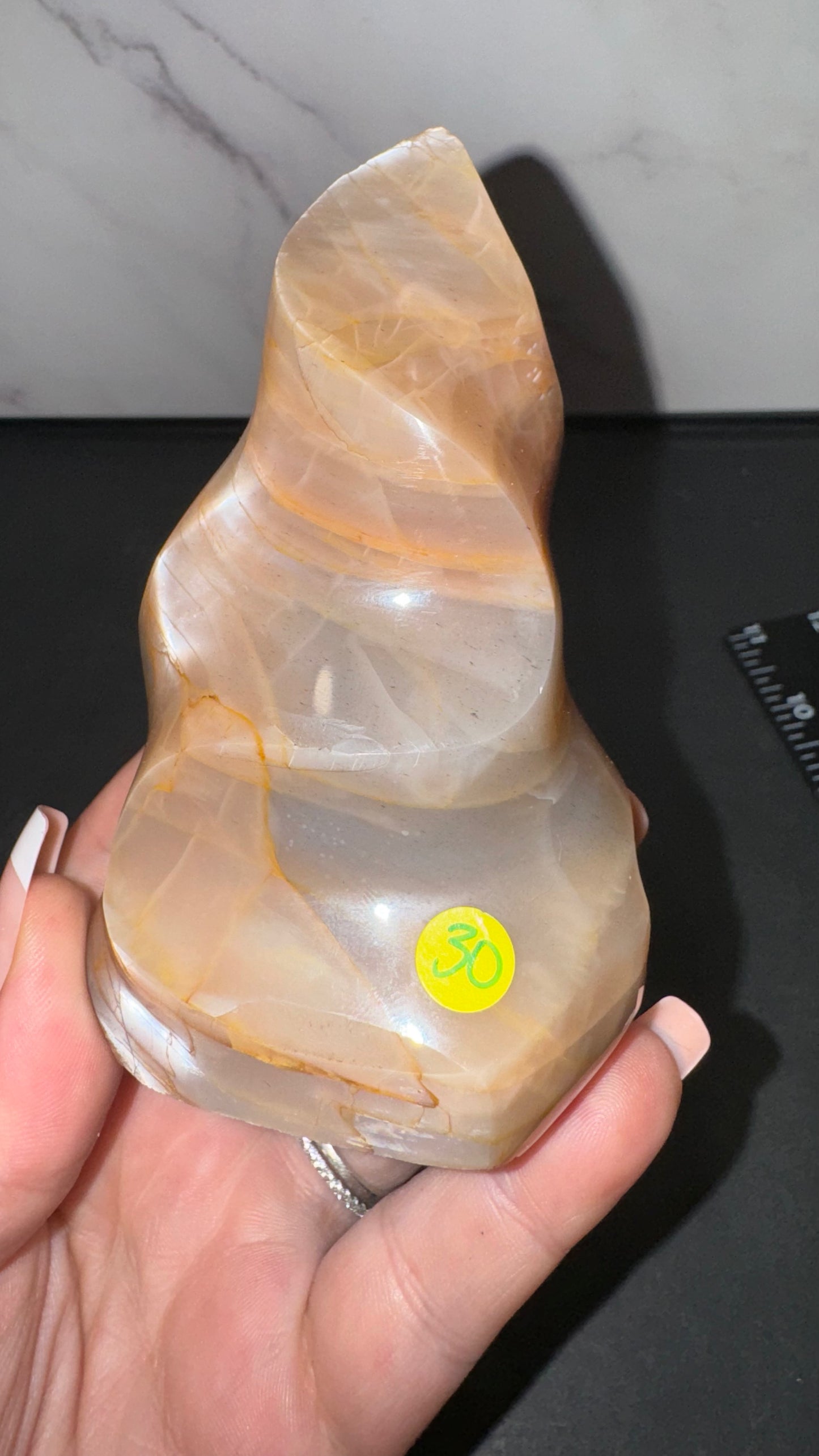 Super grade peach moonstone flame