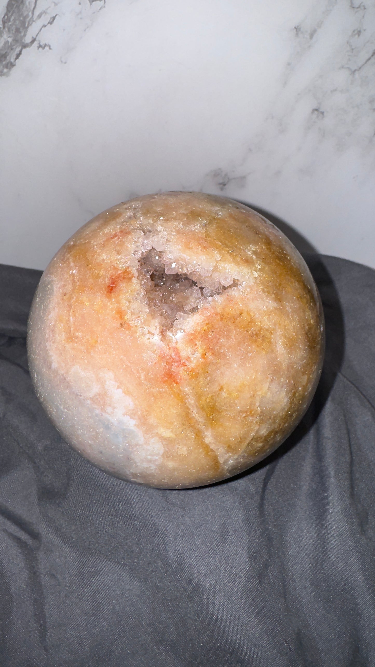 Pink amethyst sphere