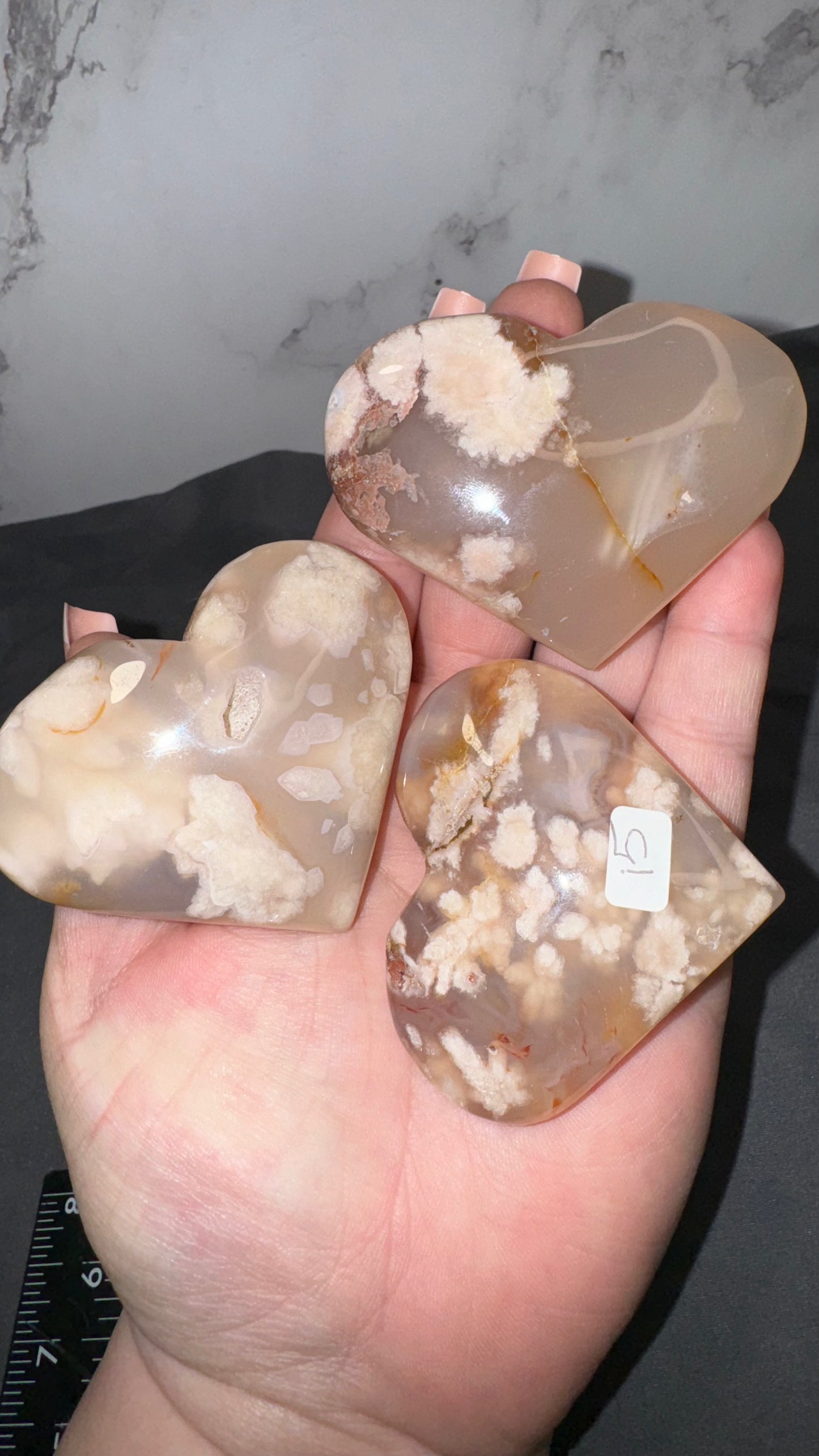 Flower agate hearts