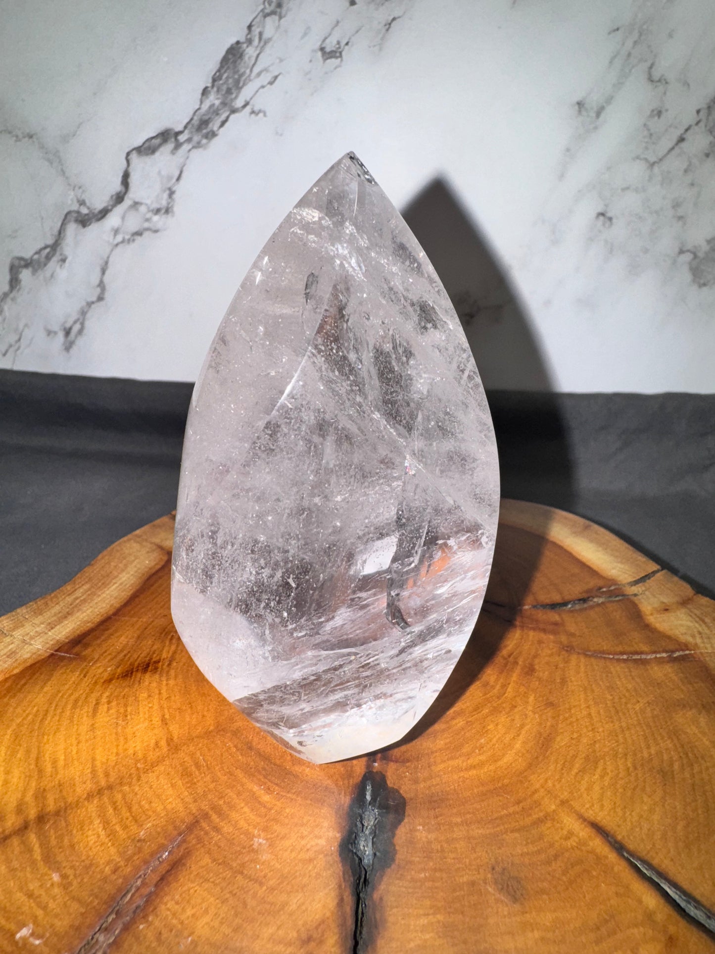 Clear quartz flame