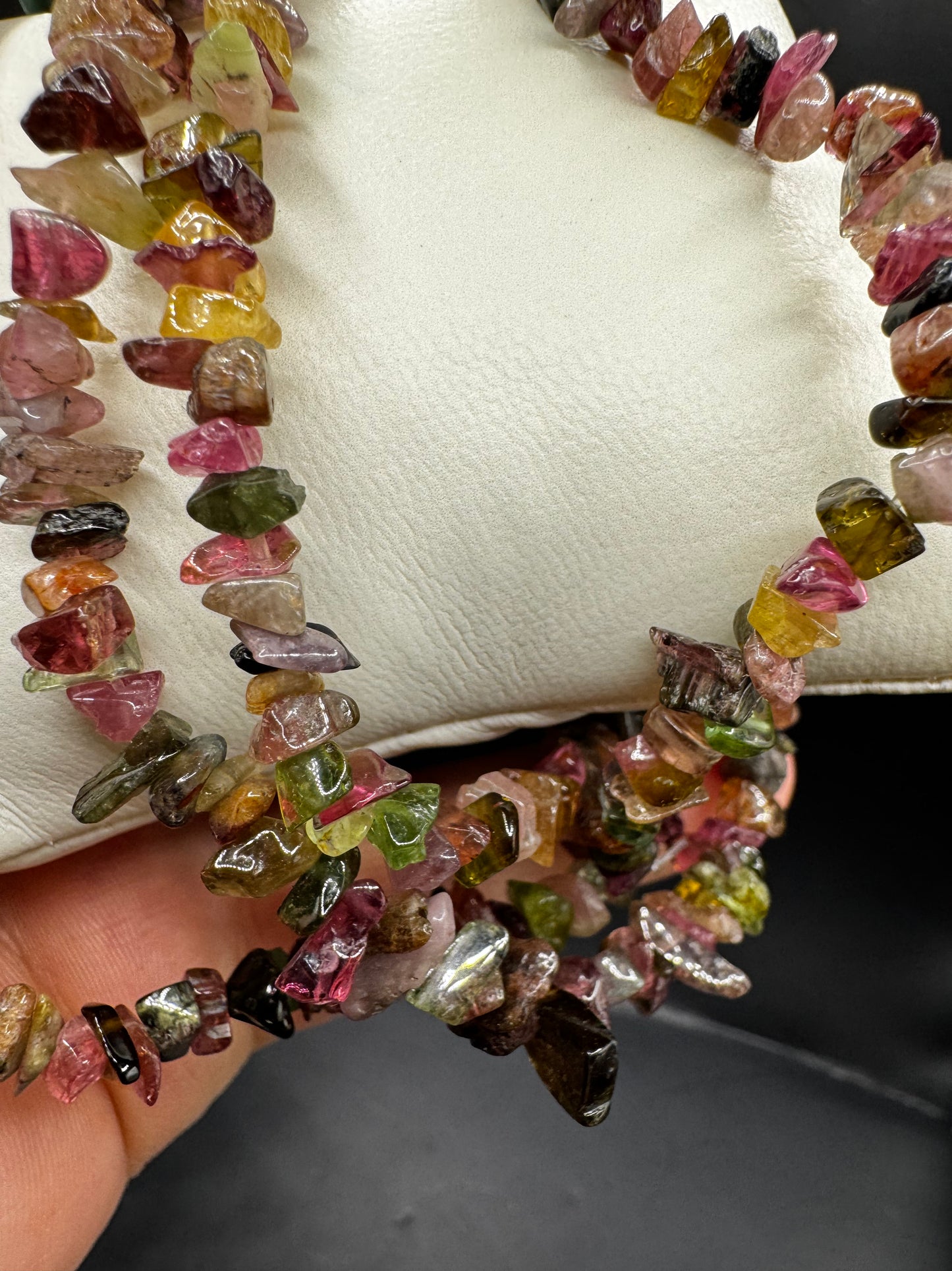 Tourmaline chip necklace