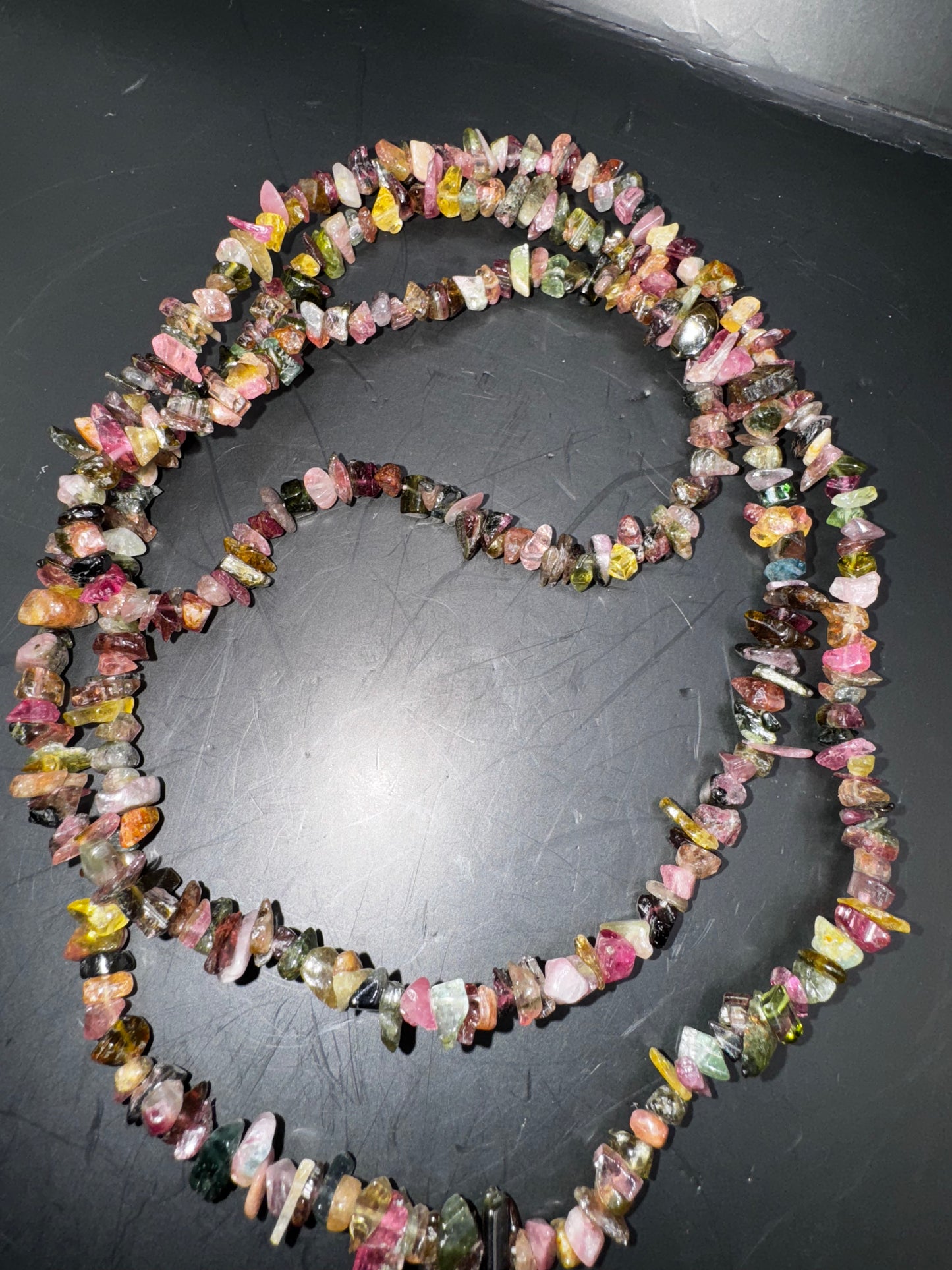 Tourmaline chip necklace