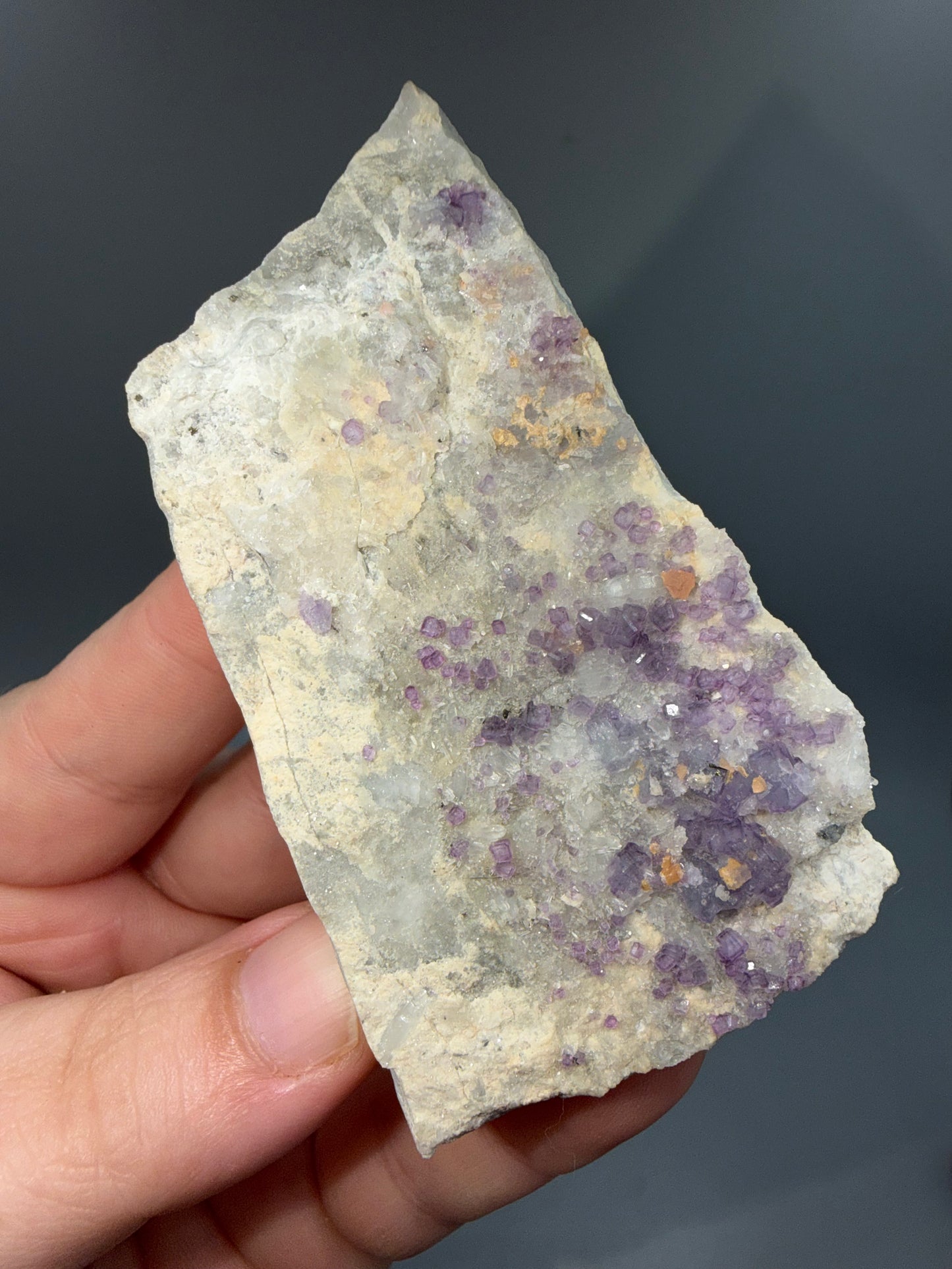 Rhodochrosite on fluorite
