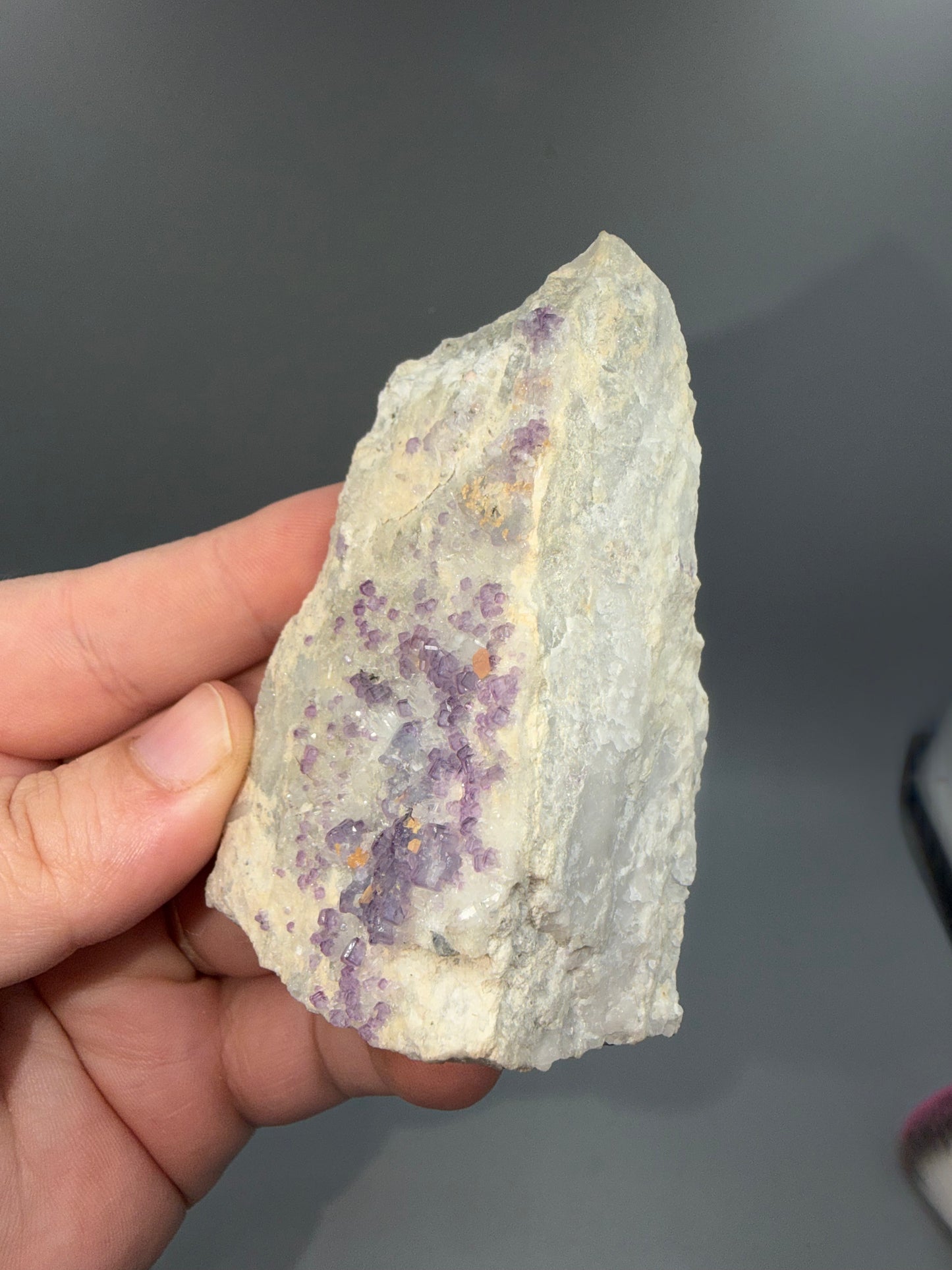 Rhodochrosite on fluorite