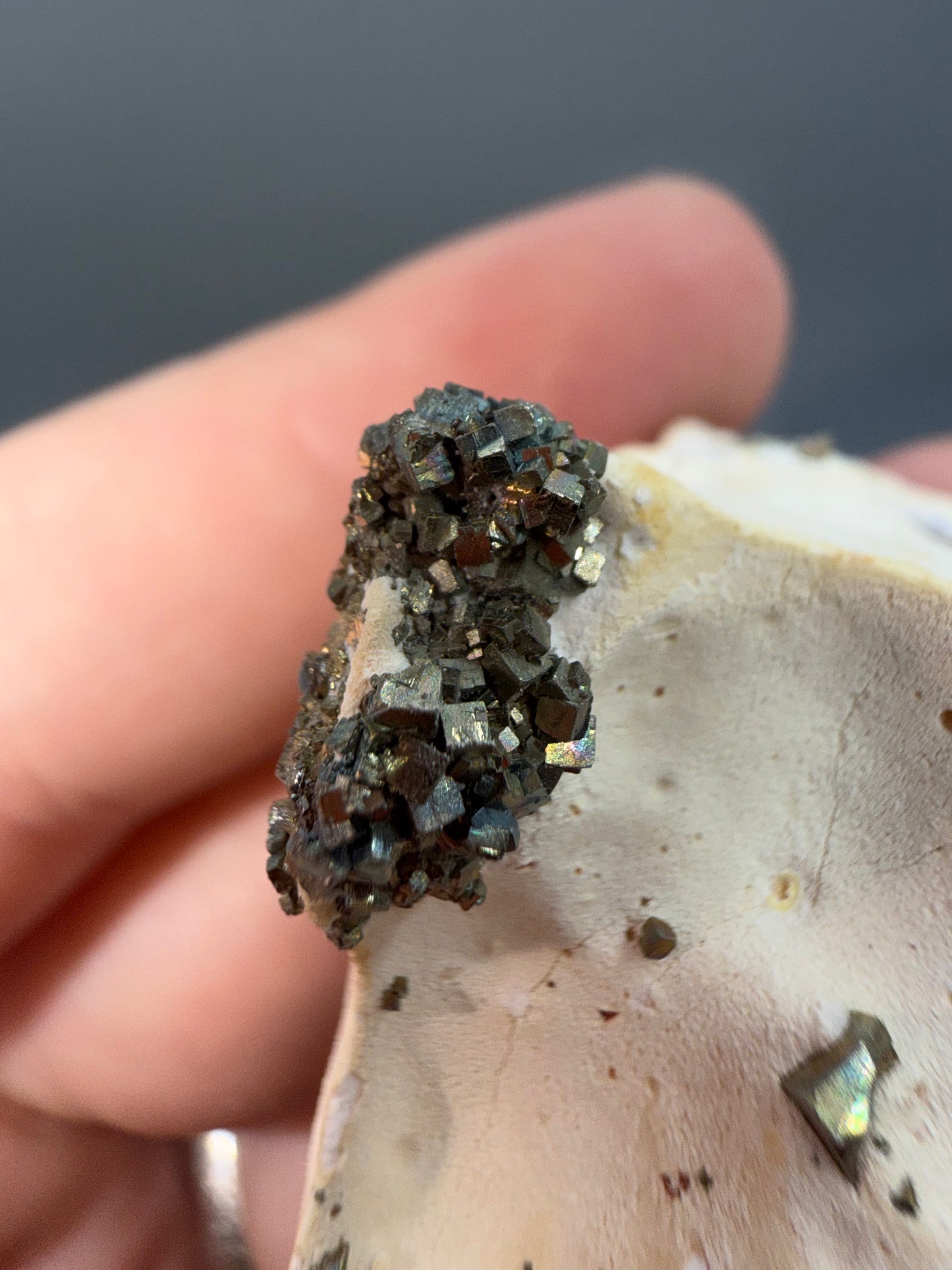 Iridescent pyrite