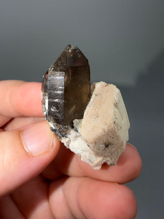 Smokey quartz + feldspar