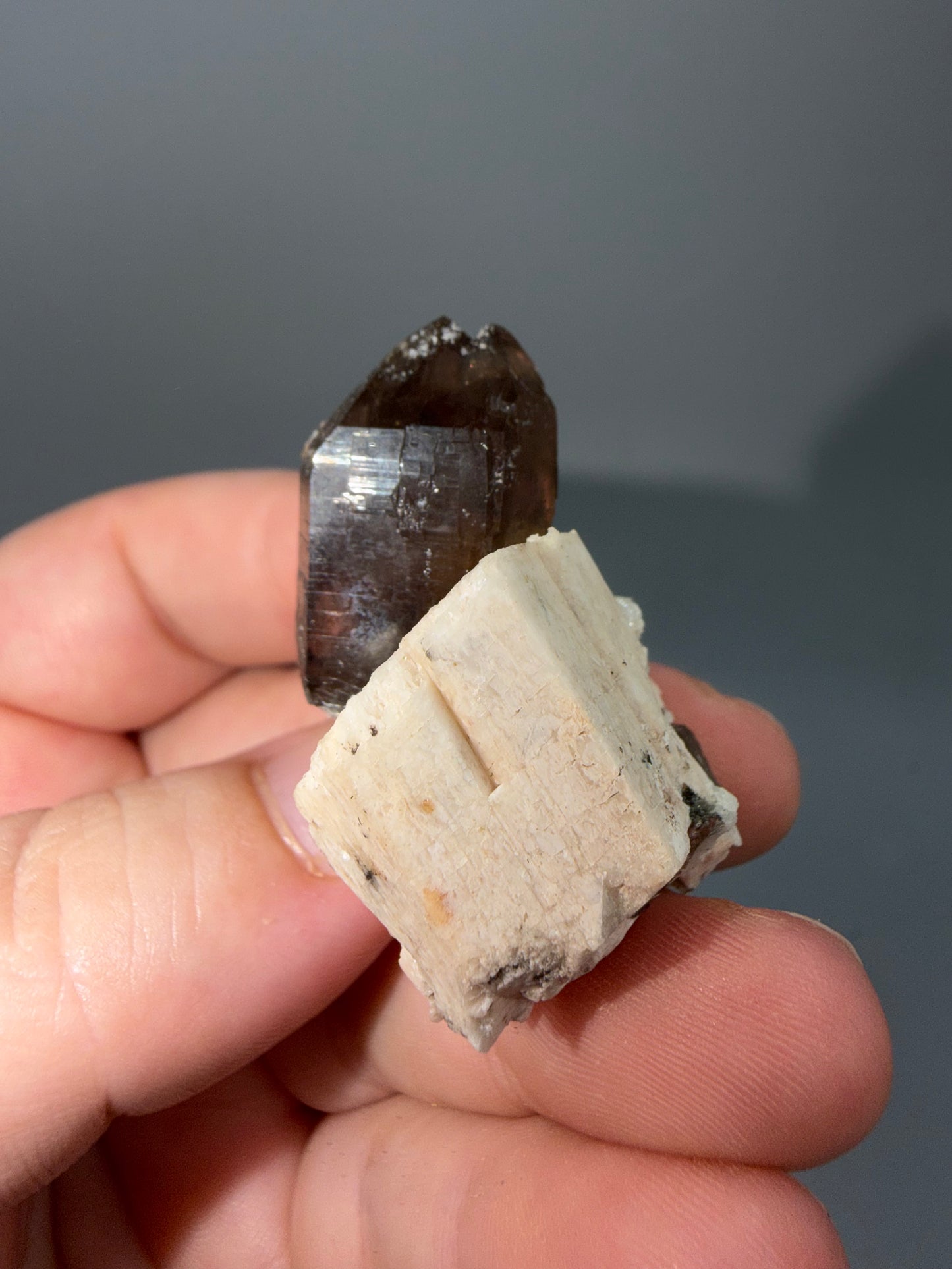 Smokey quartz + feldspar