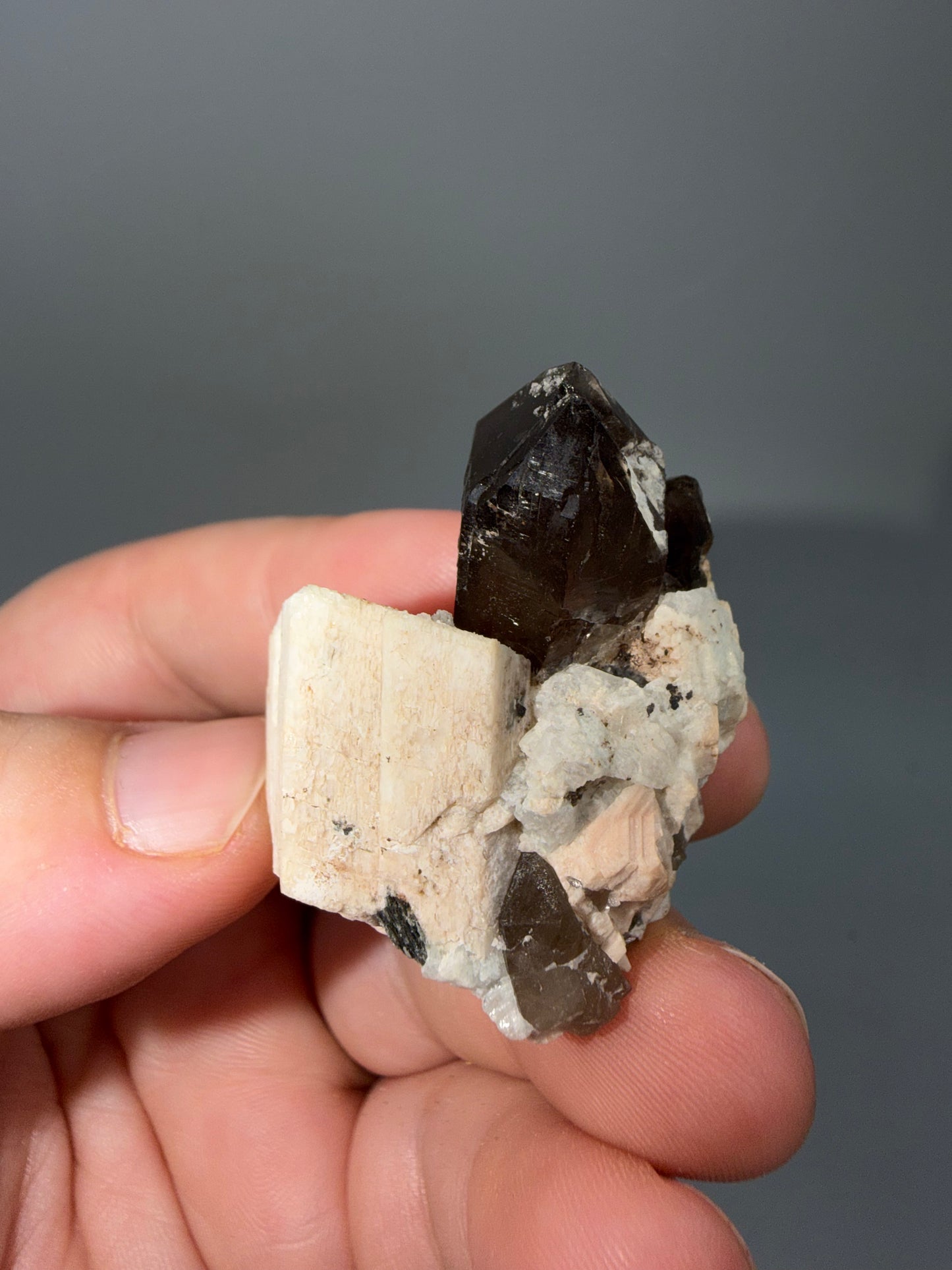 Smokey quartz + feldspar