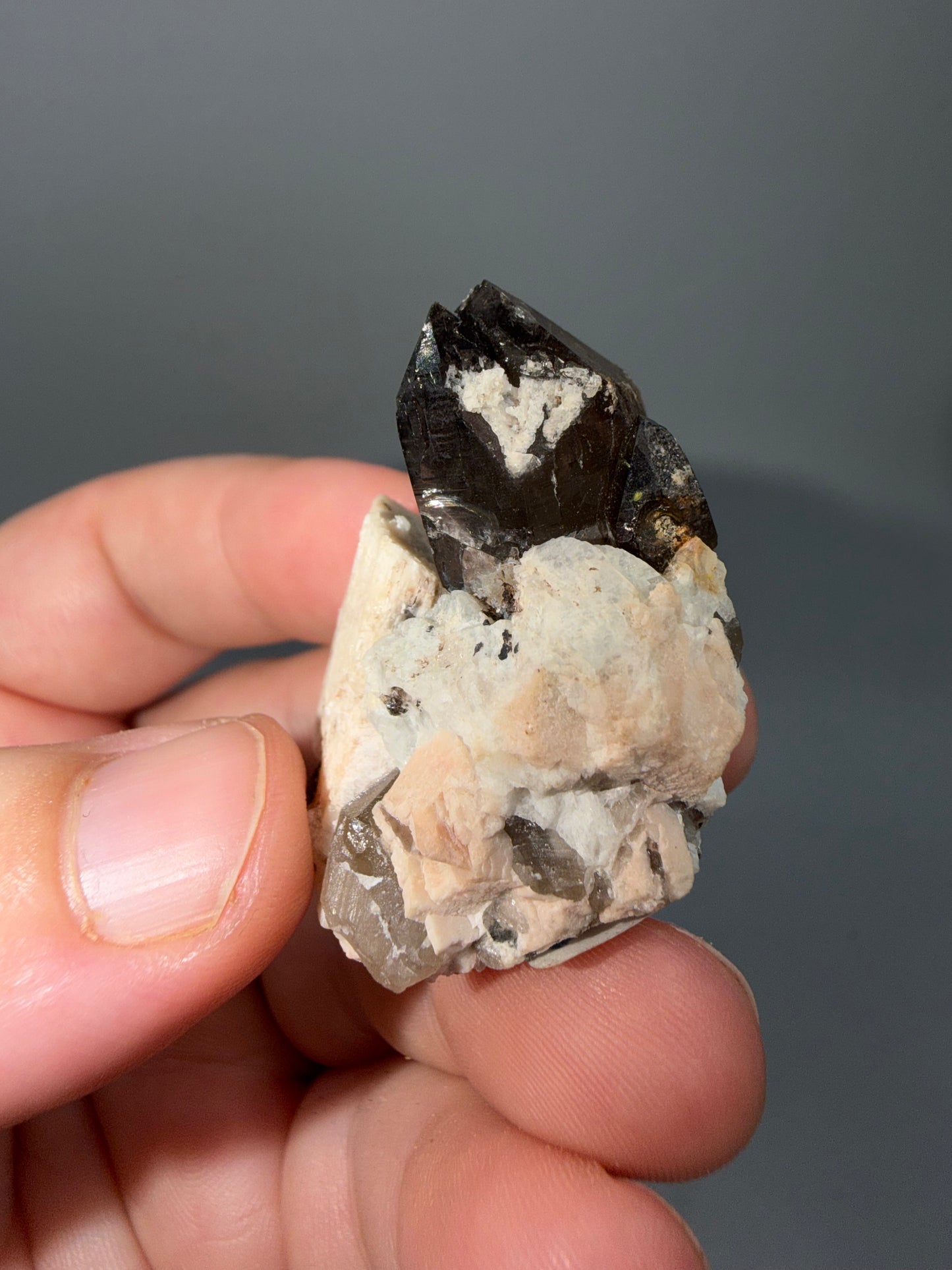 Smokey quartz + feldspar