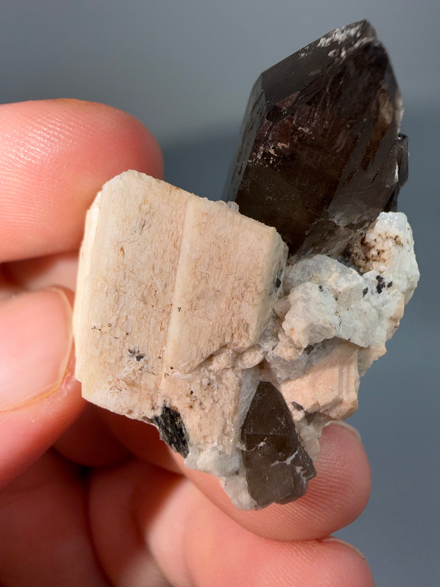 Smokey quartz + feldspar