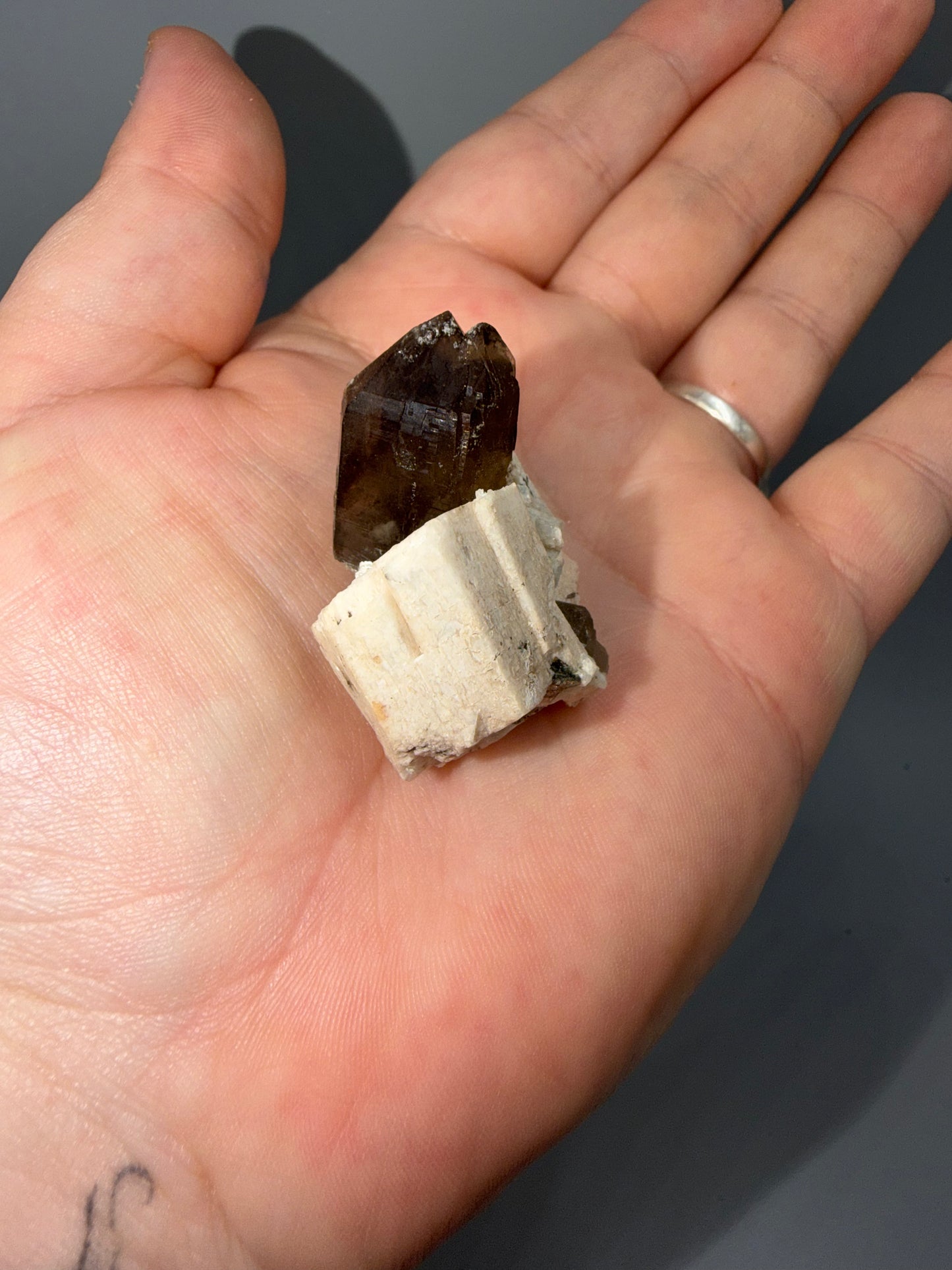 Smokey quartz + feldspar