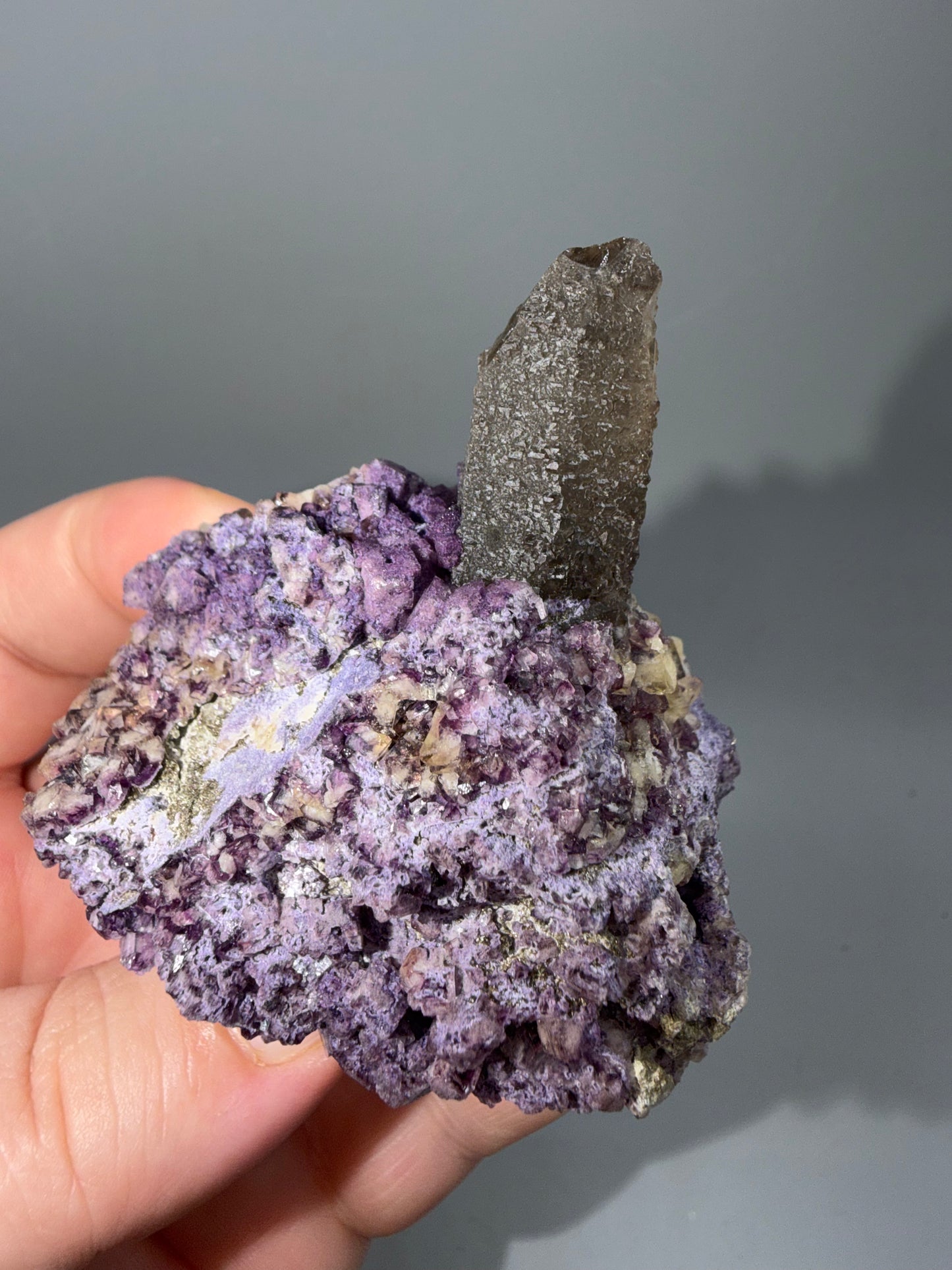 Fluorite + Smokey quartz
