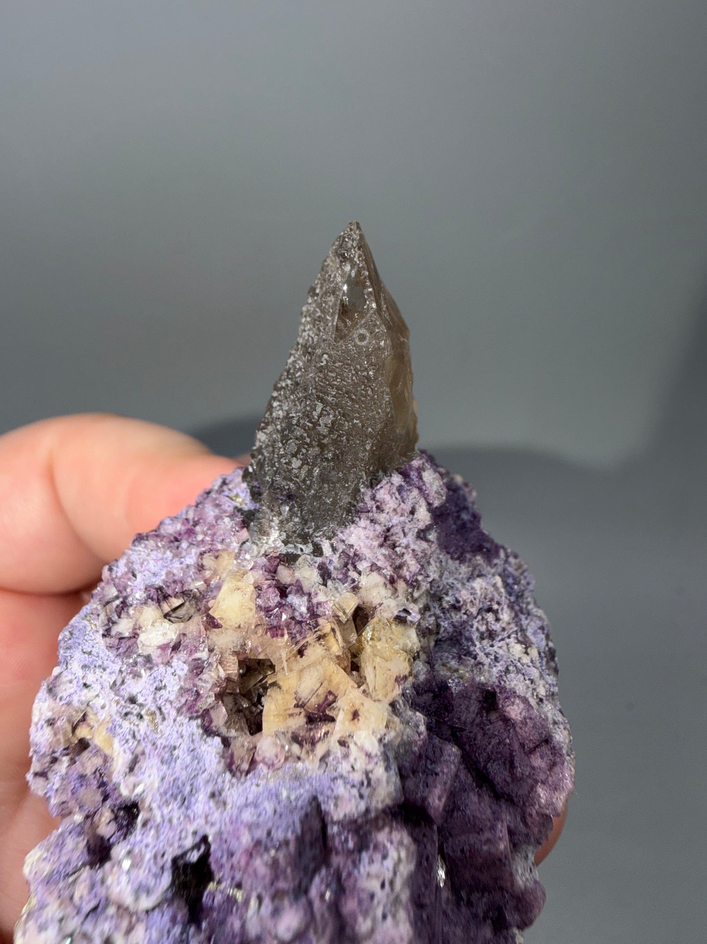 Fluorite + Smokey quartz