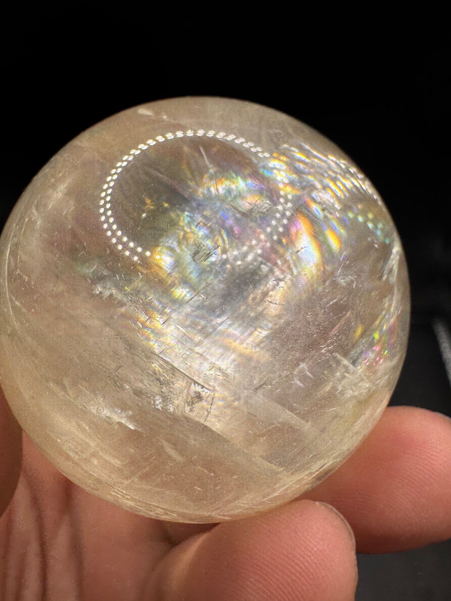 Honey optical calcite sphere