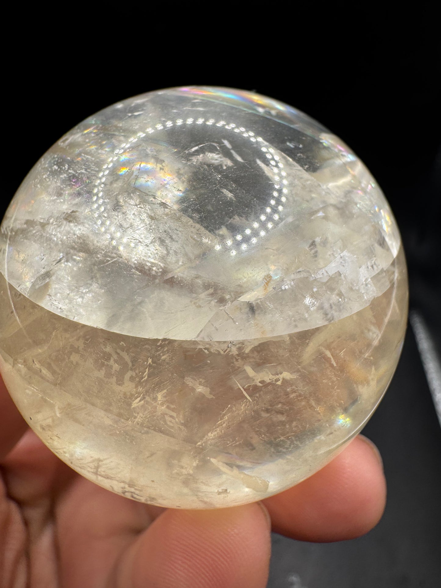 Honey optical calcite sphere