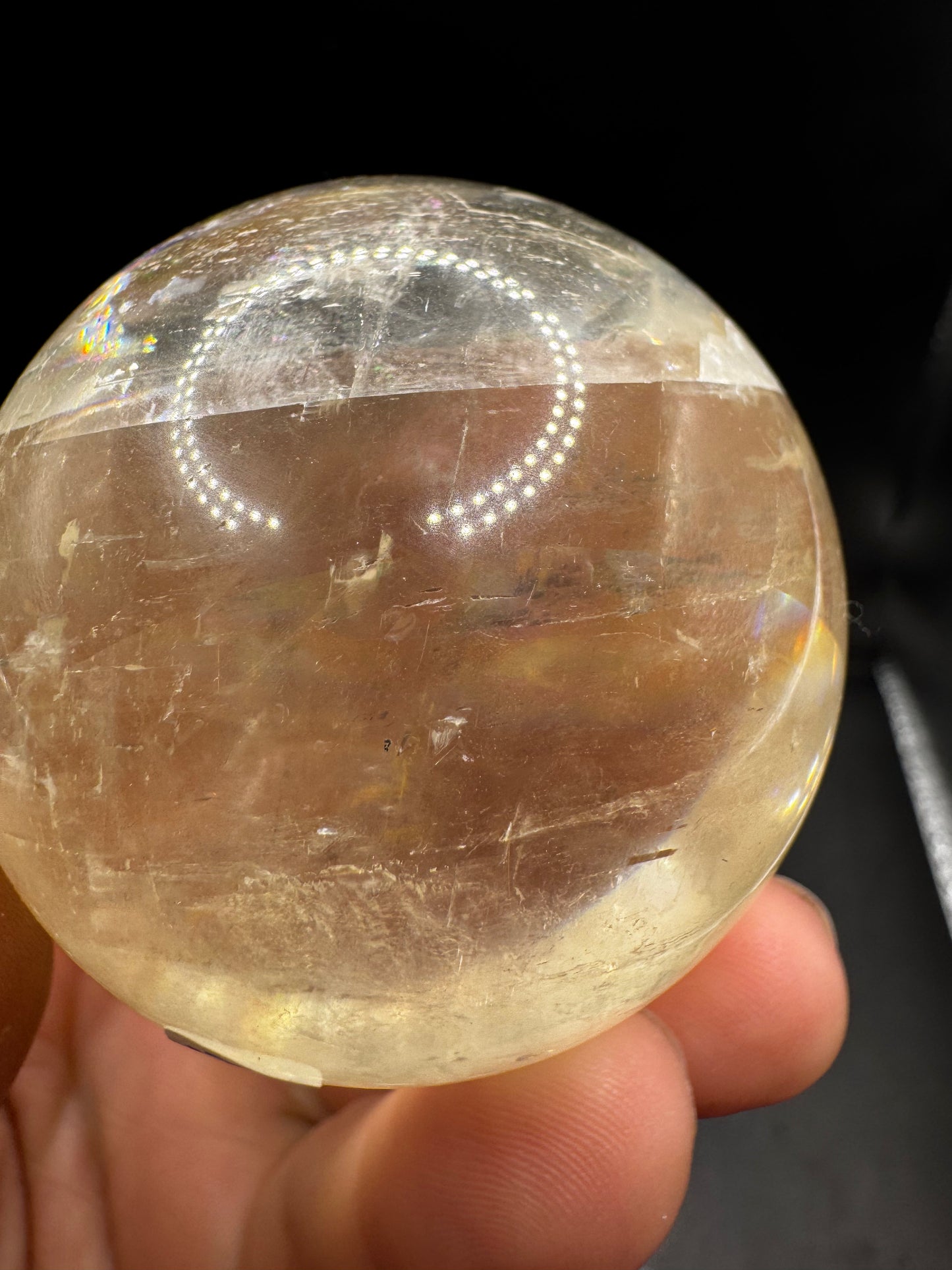Honey optical calcite sphere