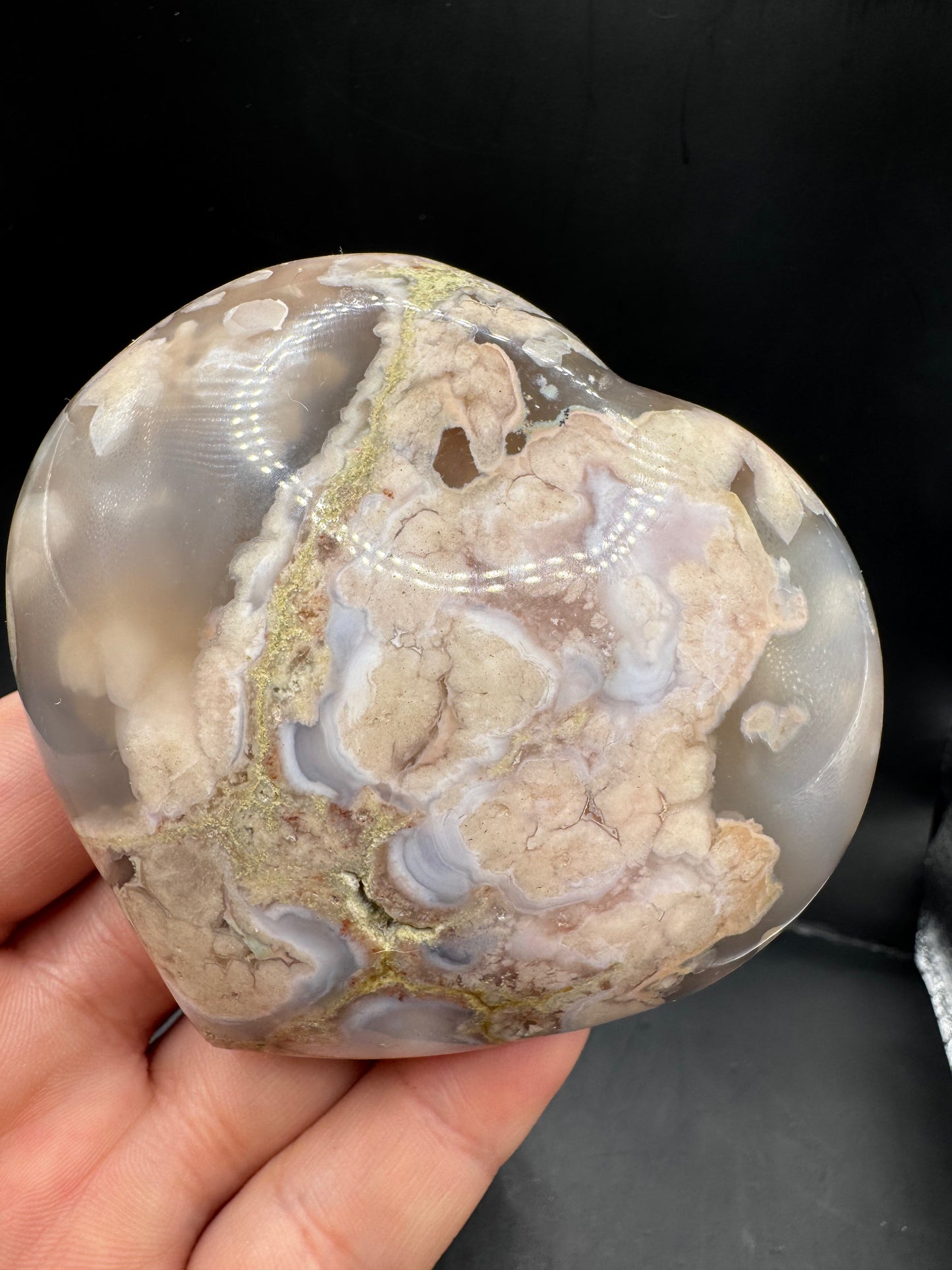 Flower agate heart
