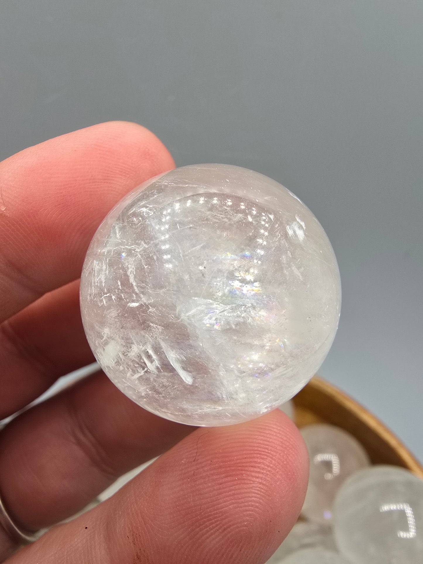 Optical calcite spheres