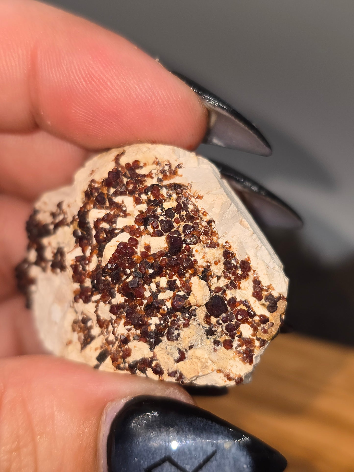 Garnet on feldspar