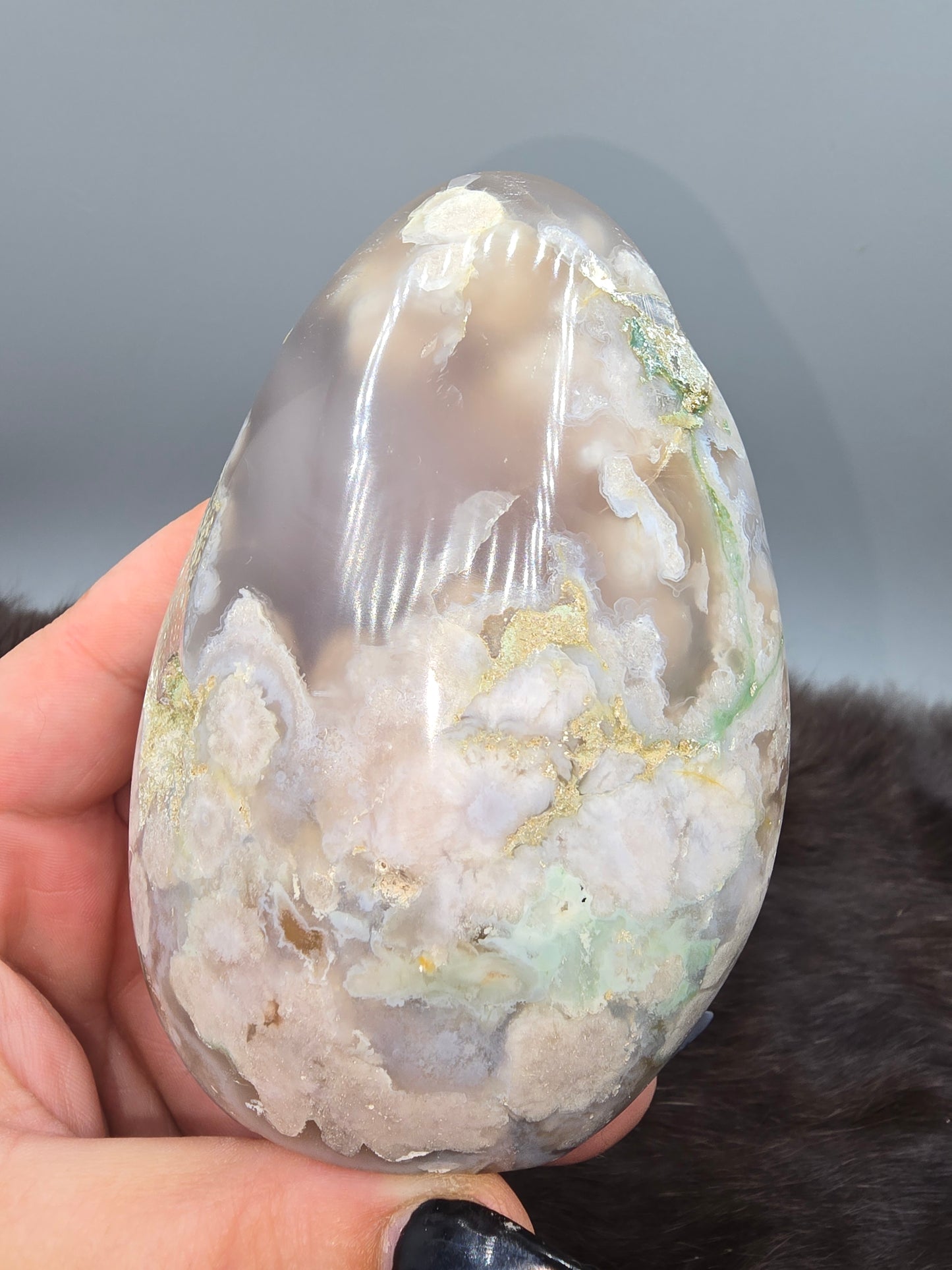 Green flower agate