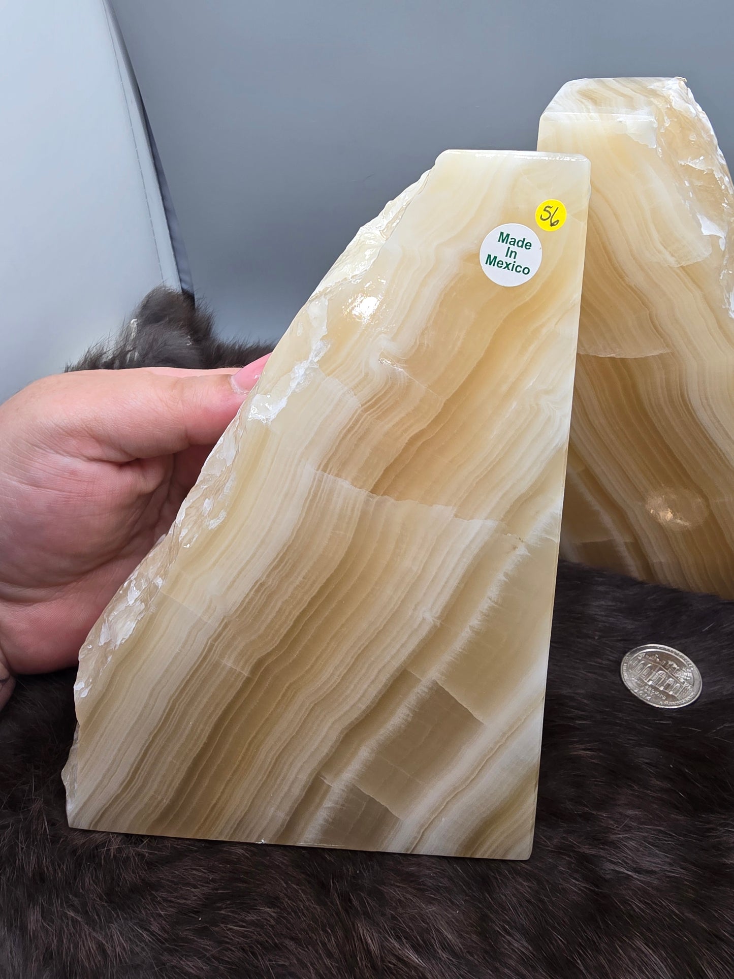 Calcite bookends